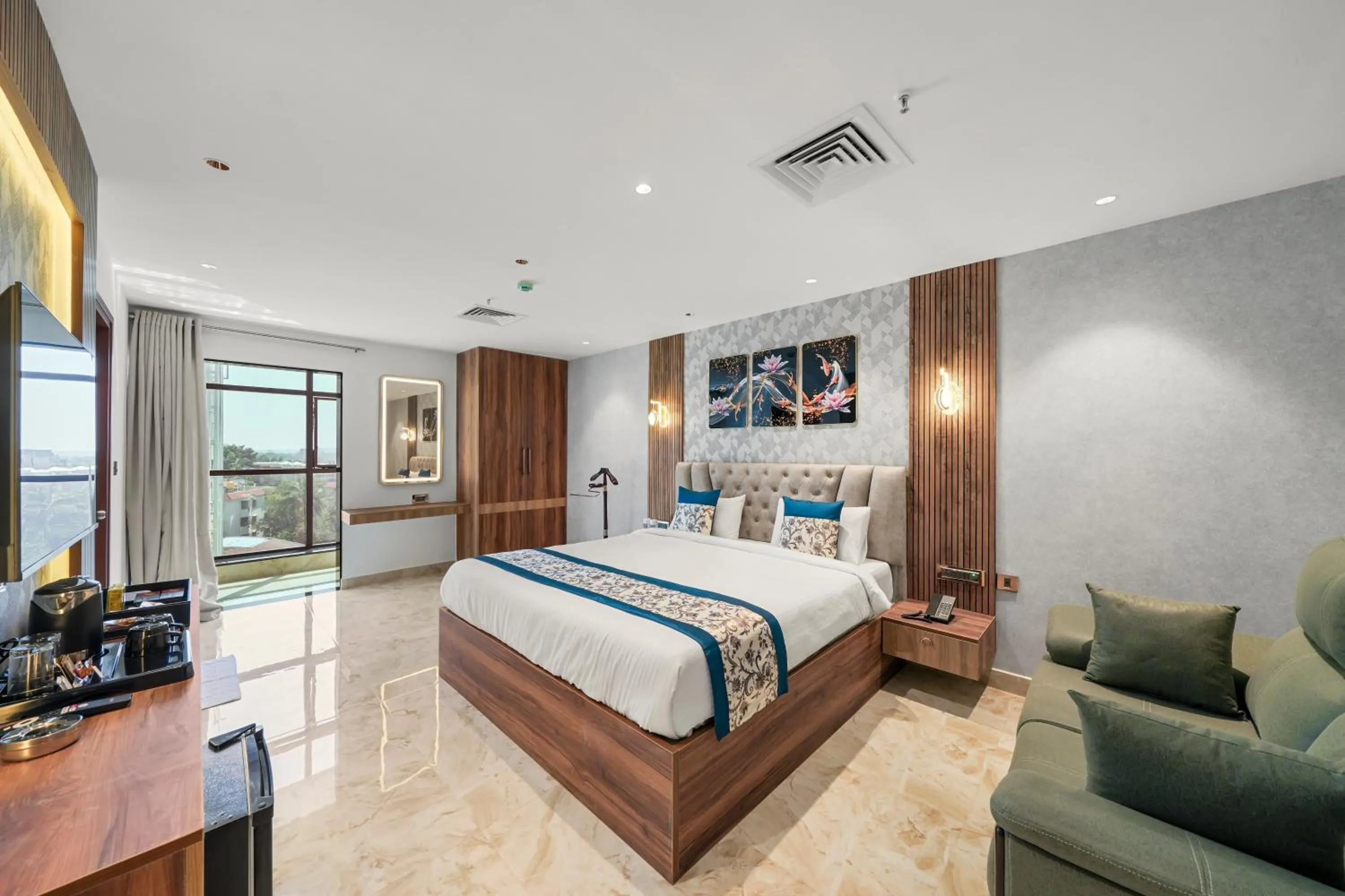 Floor plan, Bed in Hotel Grand Kasturi