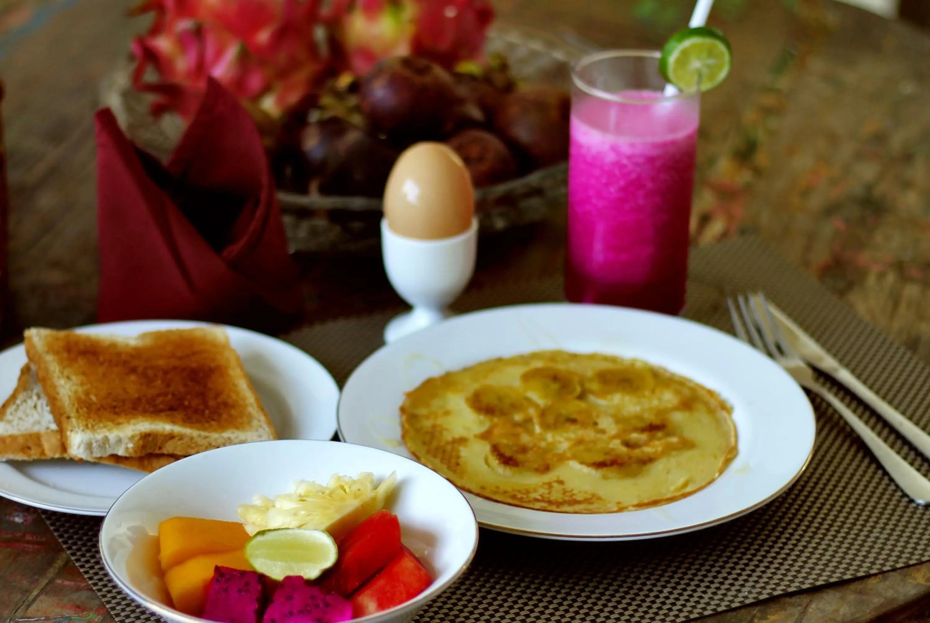 Continental breakfast in Long Lane Bali Villa