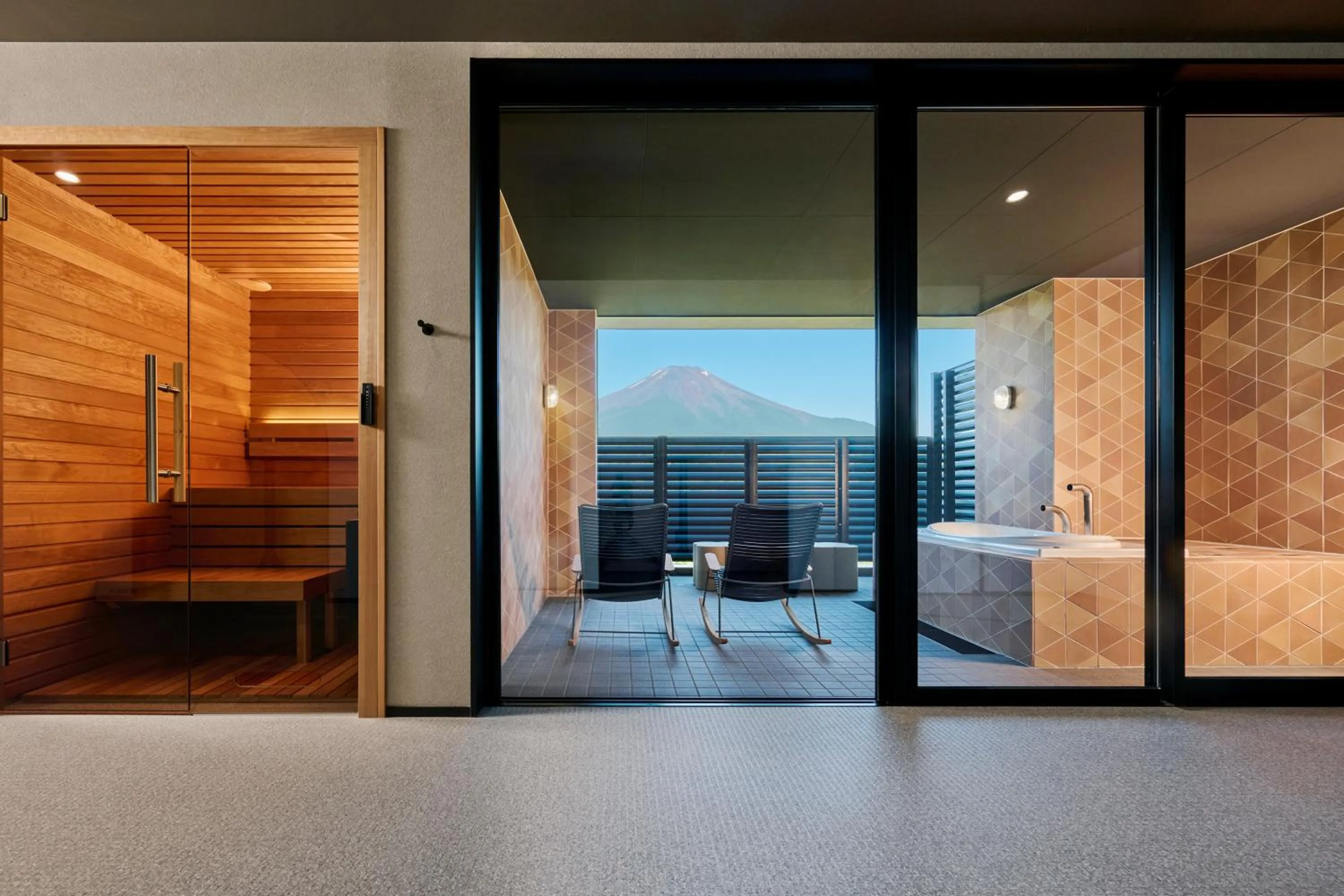 Sauna, Bed in Mt Fuji View and Private Sauna Ryokan Shizuku