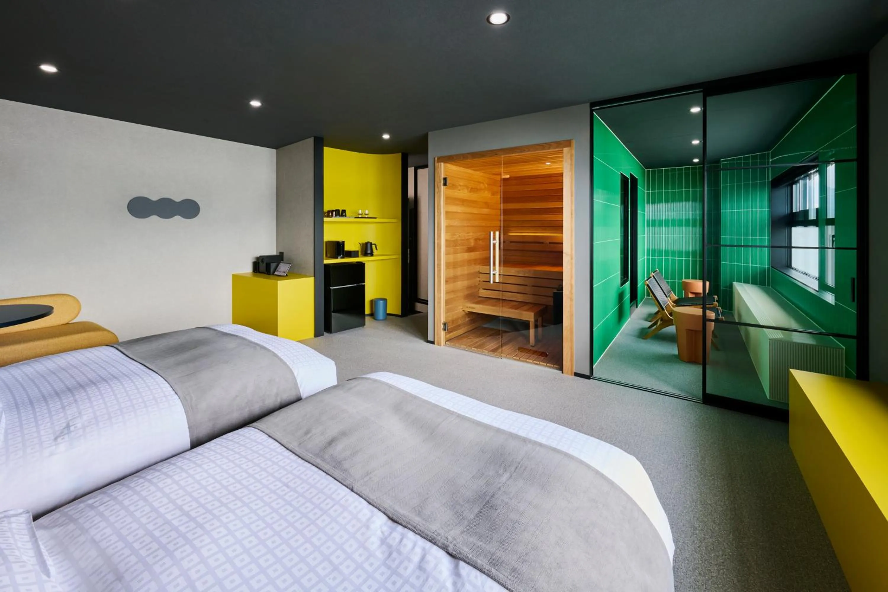 Photo of the whole room, Bed in Mt Fuji View and Private Sauna Ryokan Shizuku