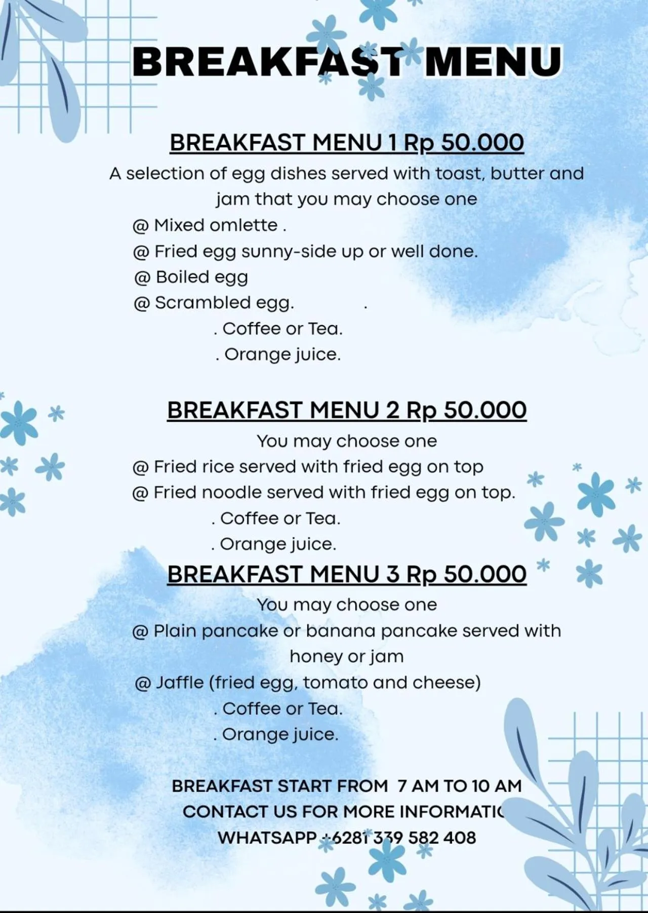 Breakfast in Jepun Segara Guest House