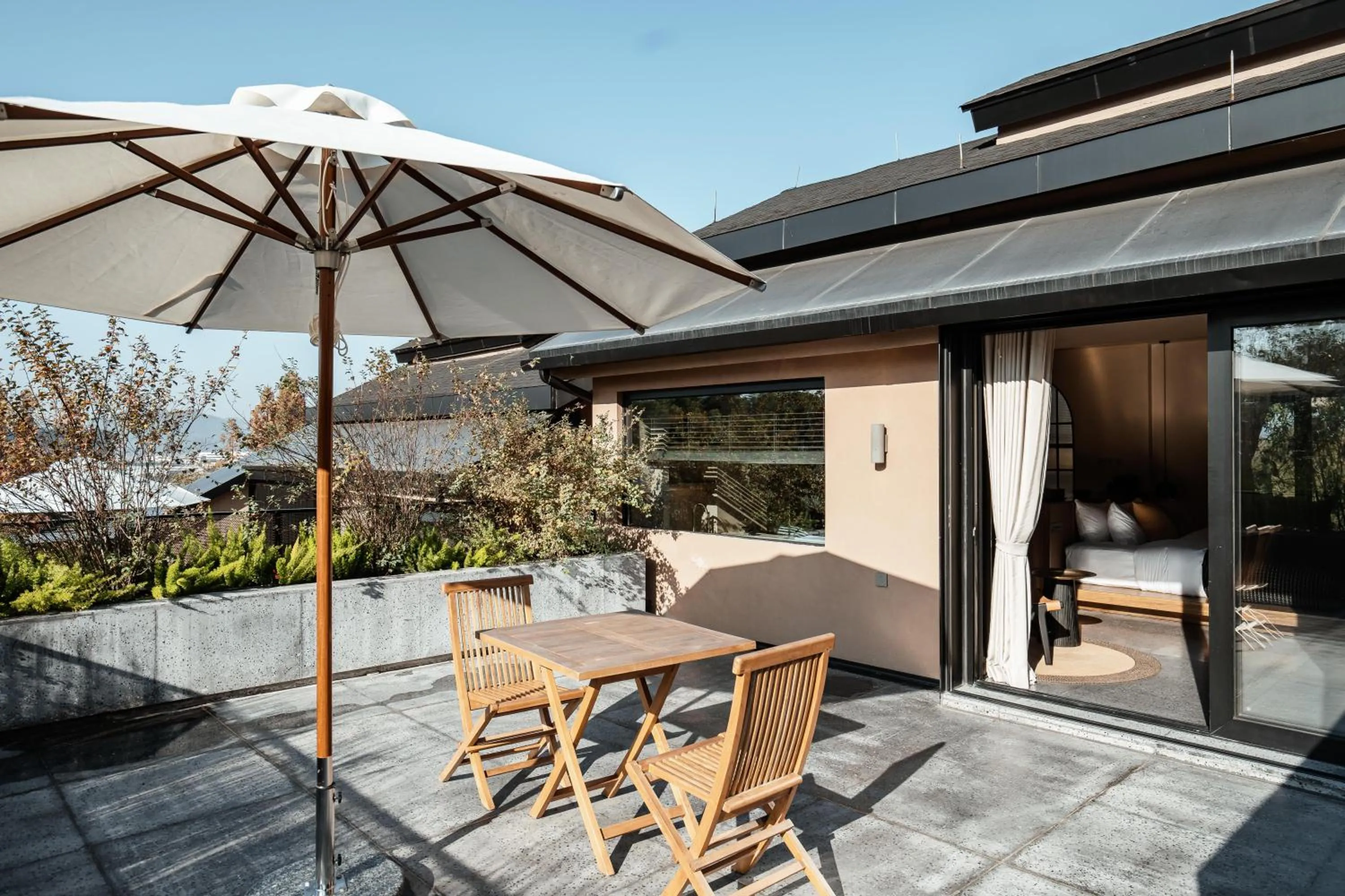 Balcony/Terrace in Anji ke gamer wild luxury Resort villa