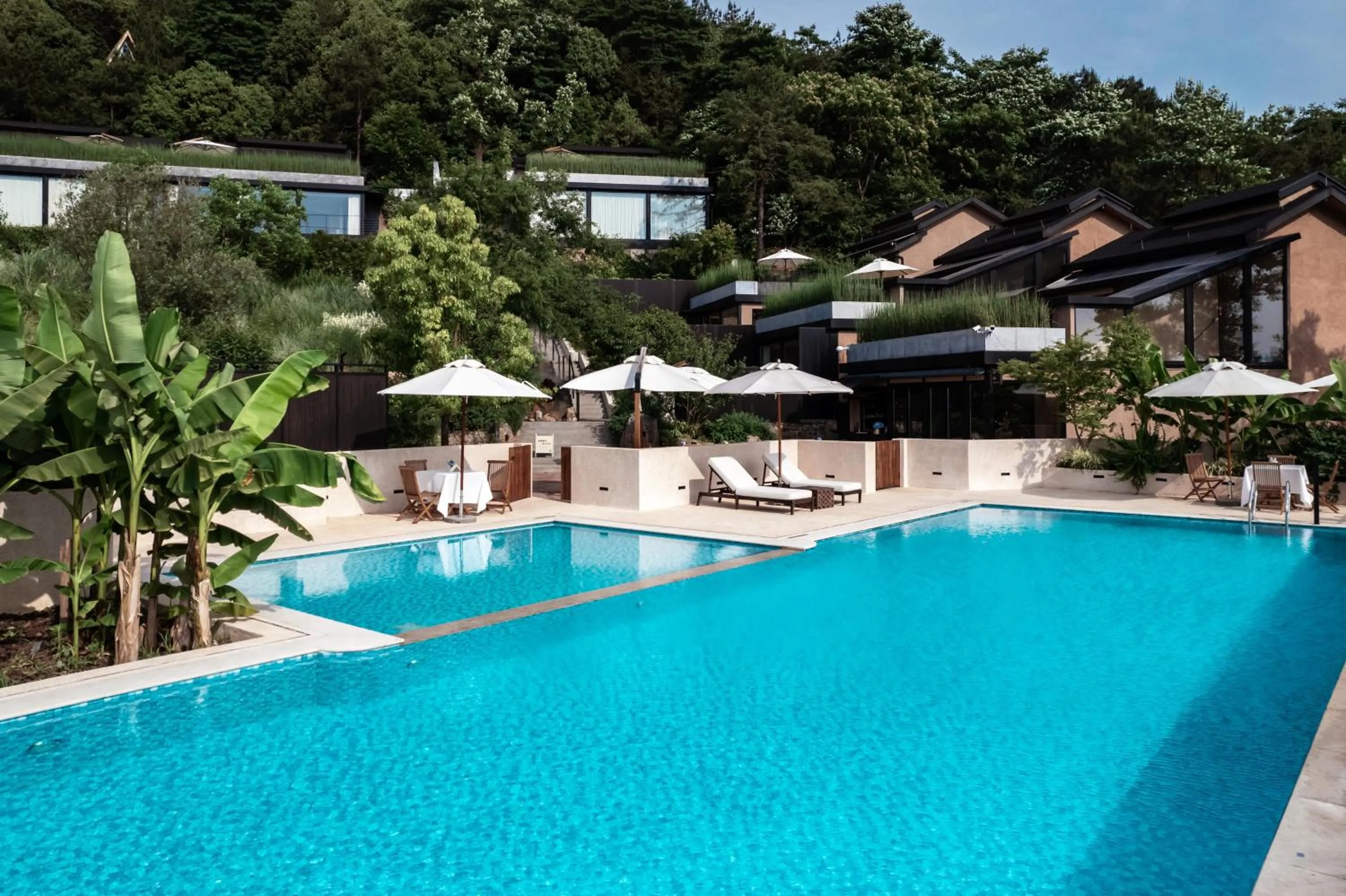 Swimming pool in Anji ke gamer wild luxury Resort villa