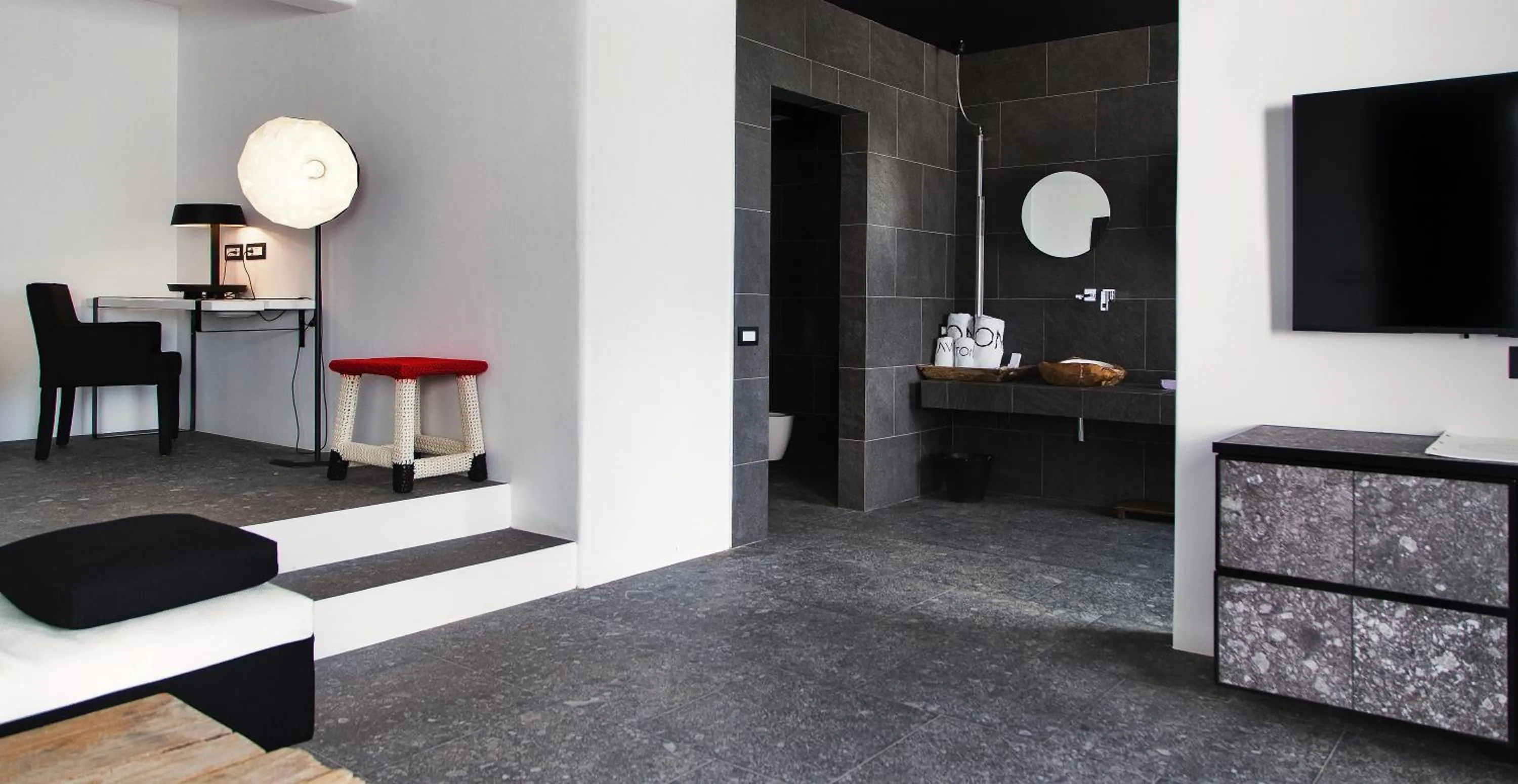 Bathroom in Myconian Avaton, a Member of Design Hotels