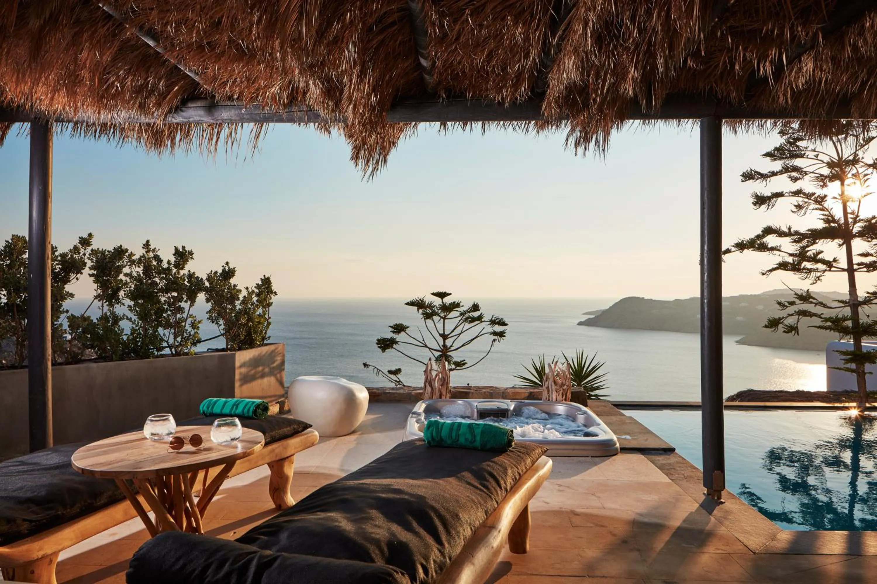 Hot Tub in Myconian Utopia Relais & Chateaux