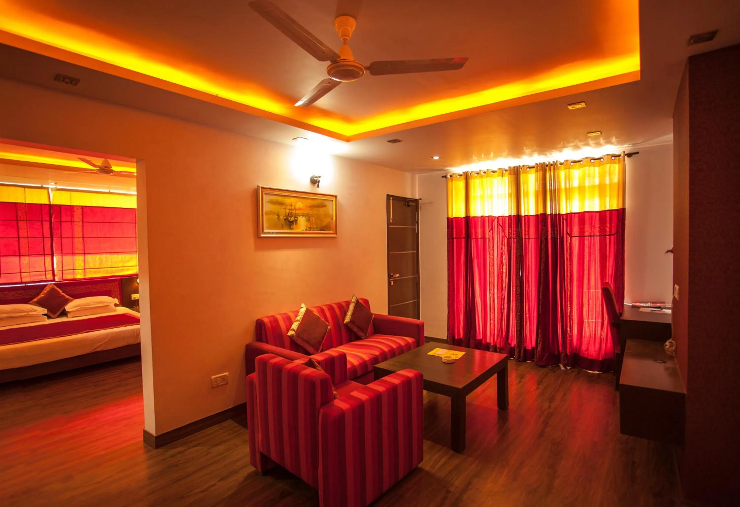 Bed in Flag House Resort