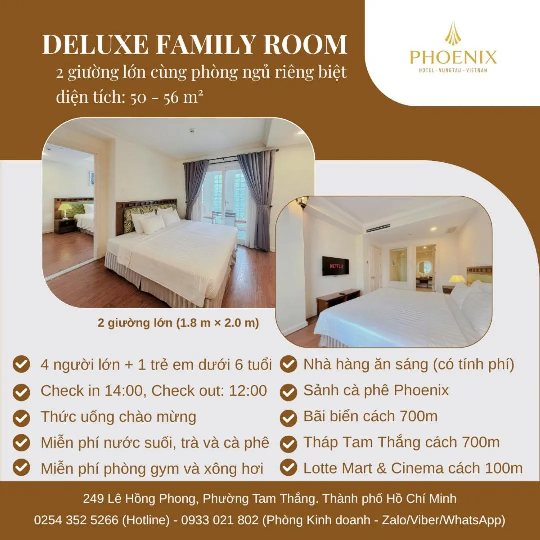 Text overlay, Bed in Phoenix Hotel Vung Tau