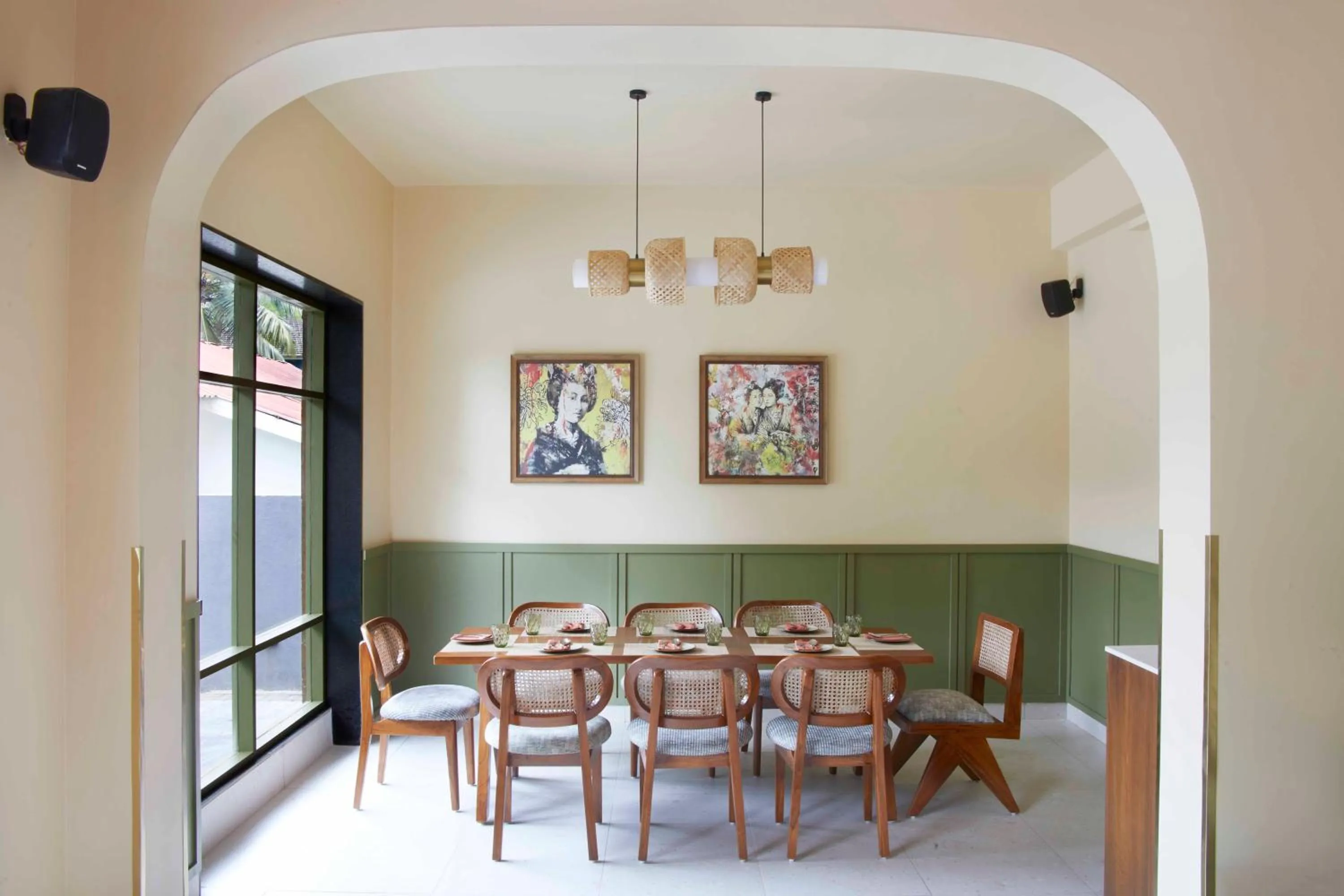 Dining area in Radha House Siolim A Boutique Hotel