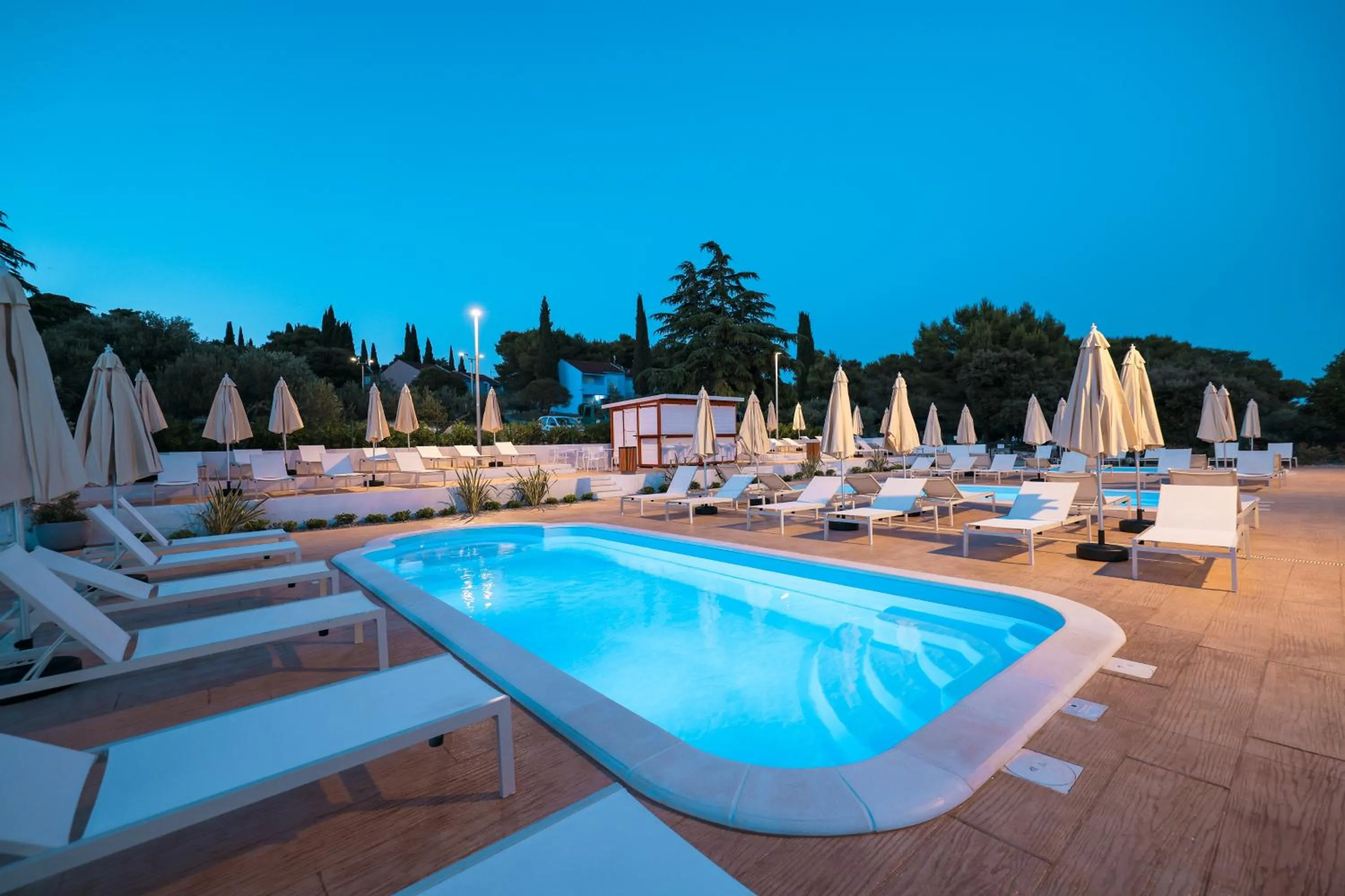 Pool view in Apartments Medena