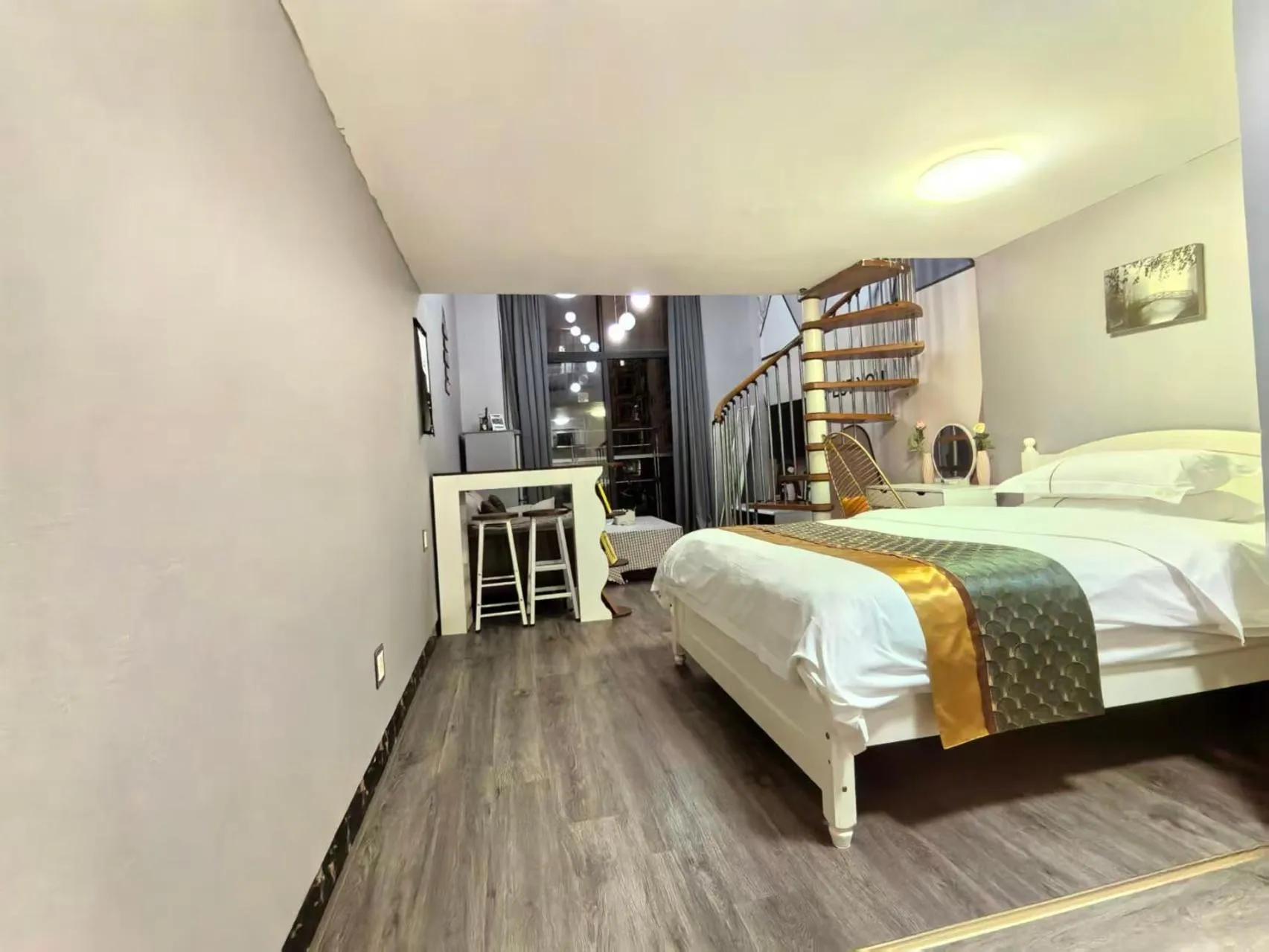 Bed in Meiru Apartment Hotel Guangzhou Bolin Apartment