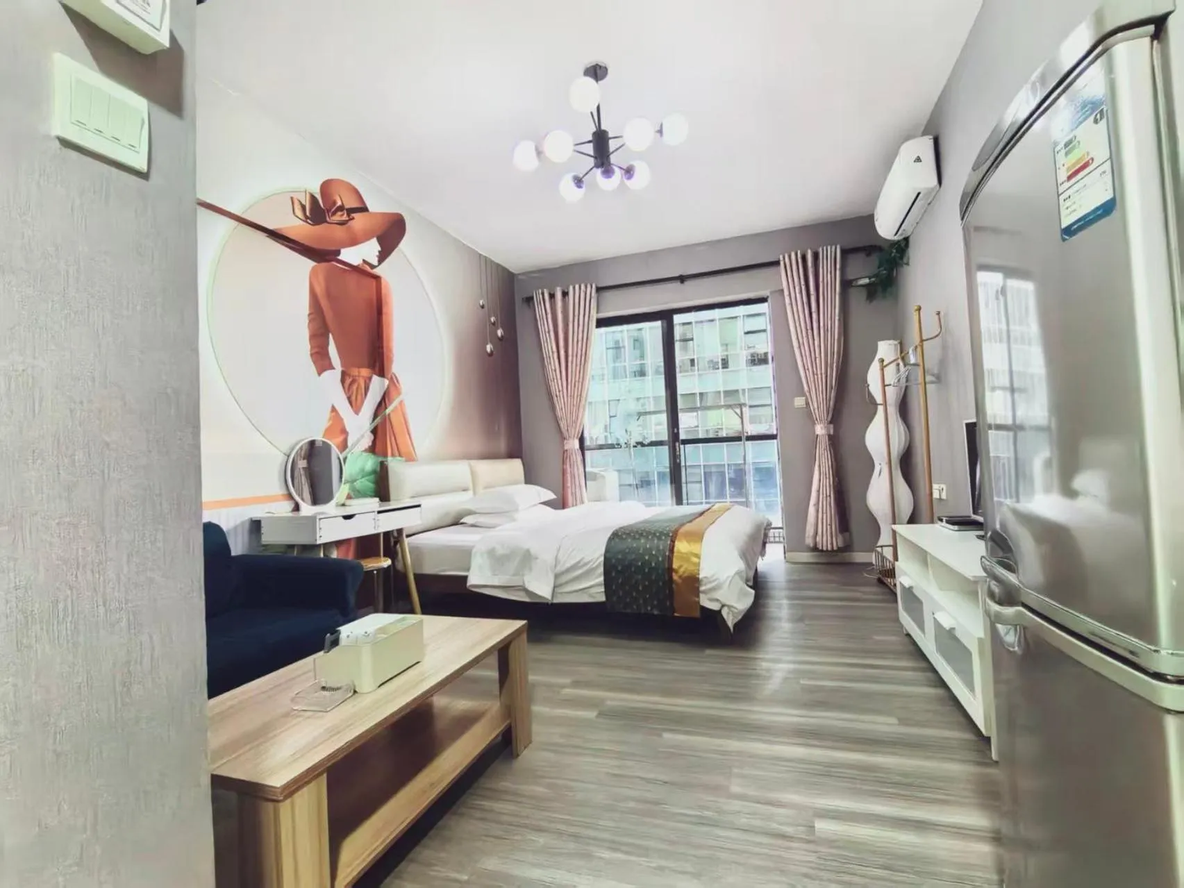 Bed in Meiru Apartment Hotel Guangzhou Bolin Apartment