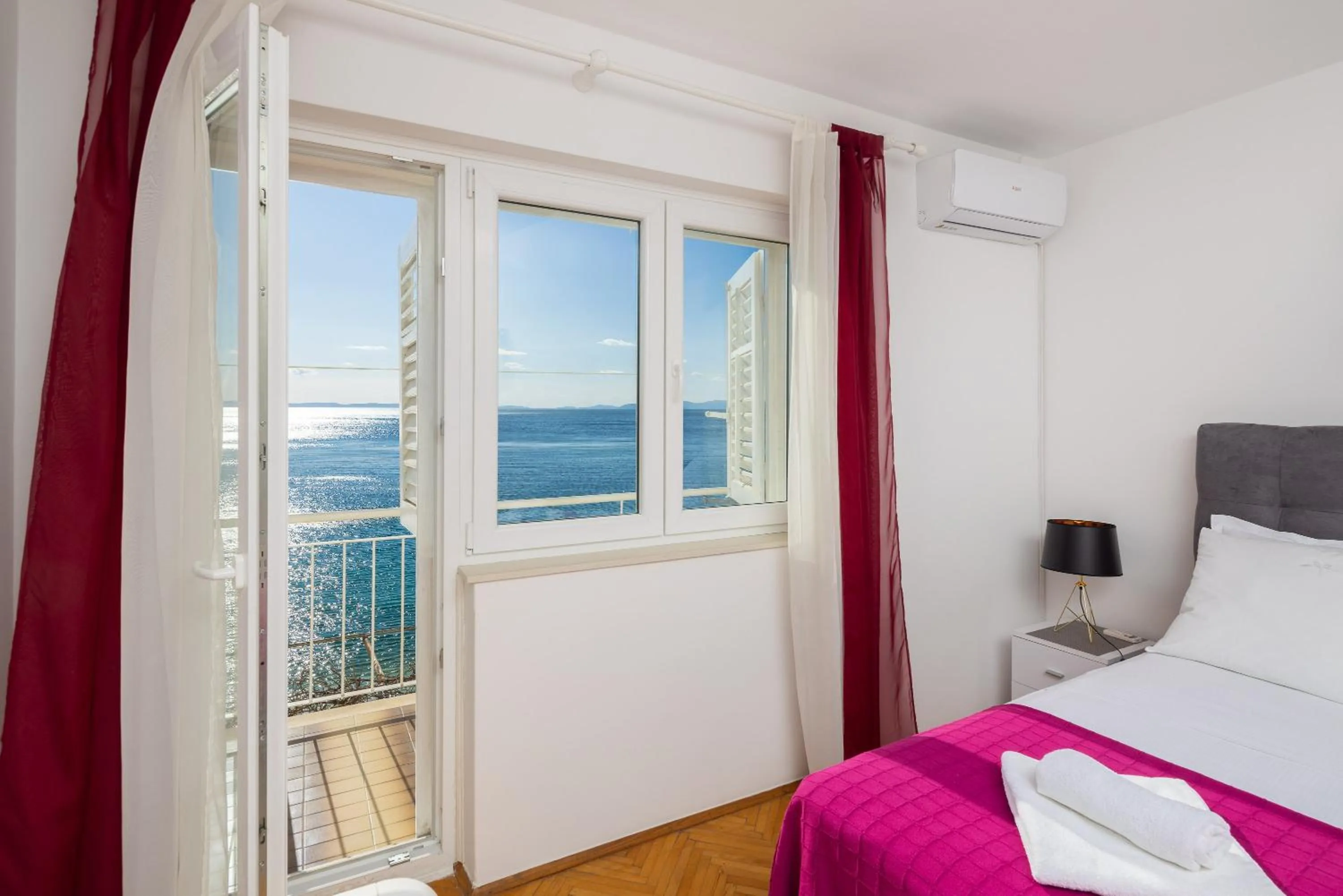 View (from property/room), Bed in Seaside Apartment Blue