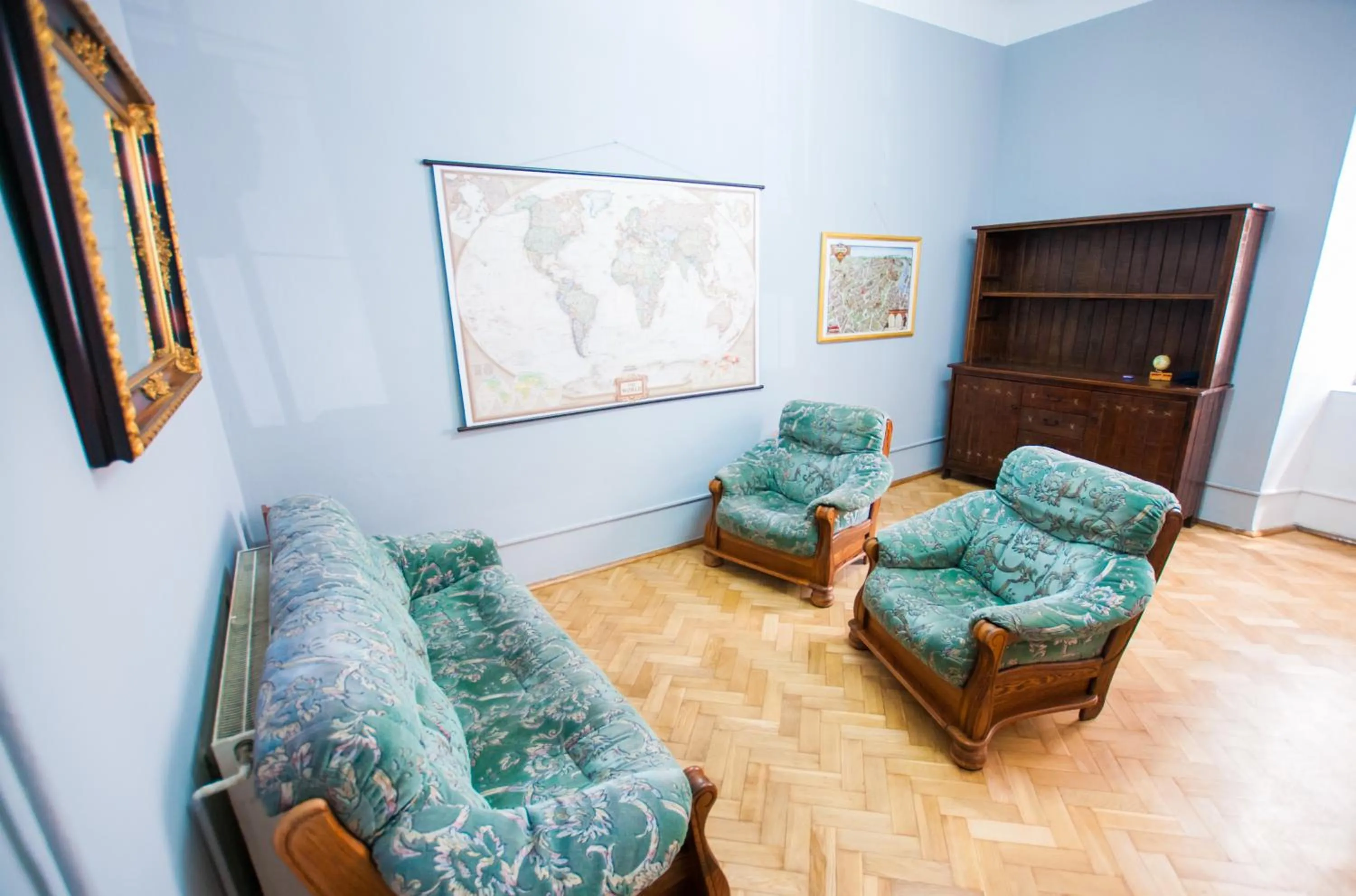 Seating area in Red Carpet Hostel