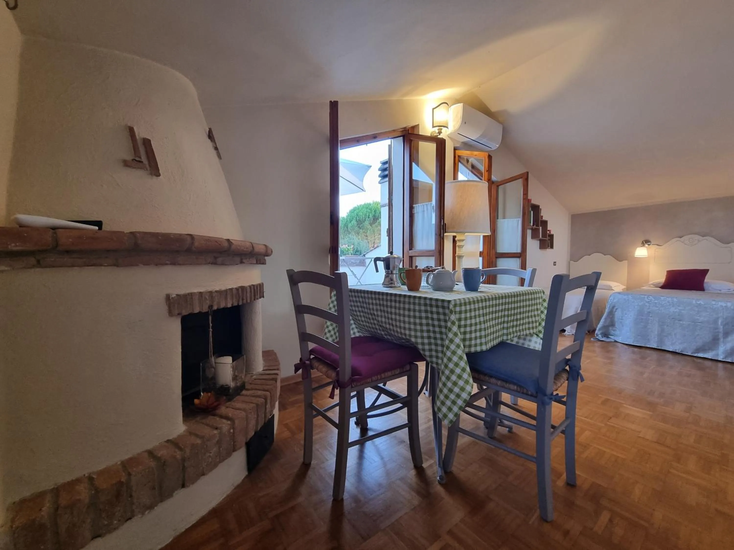 fireplace in Casa Aloe B&B