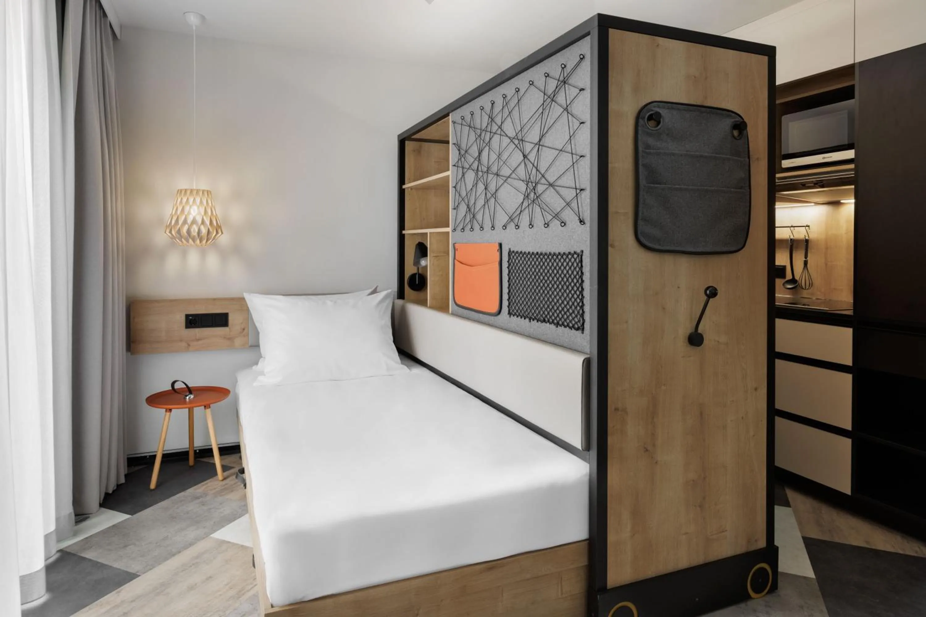 Kitchen or kitchenette, Bed in Stay KooooK Munich City - NEW OPENING