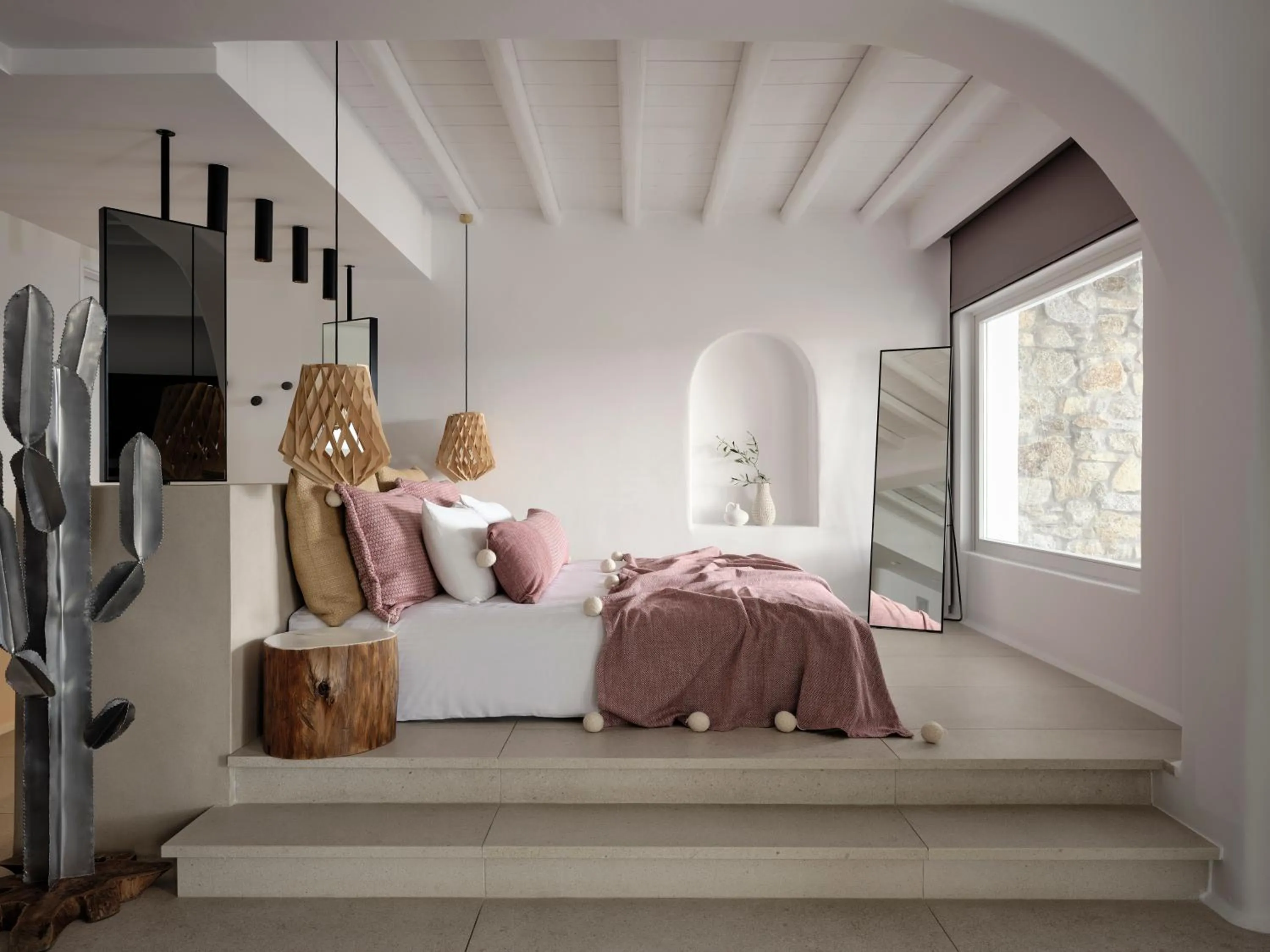 Bedroom, Bed in Mykonos No5 Luxury Suites & Villas