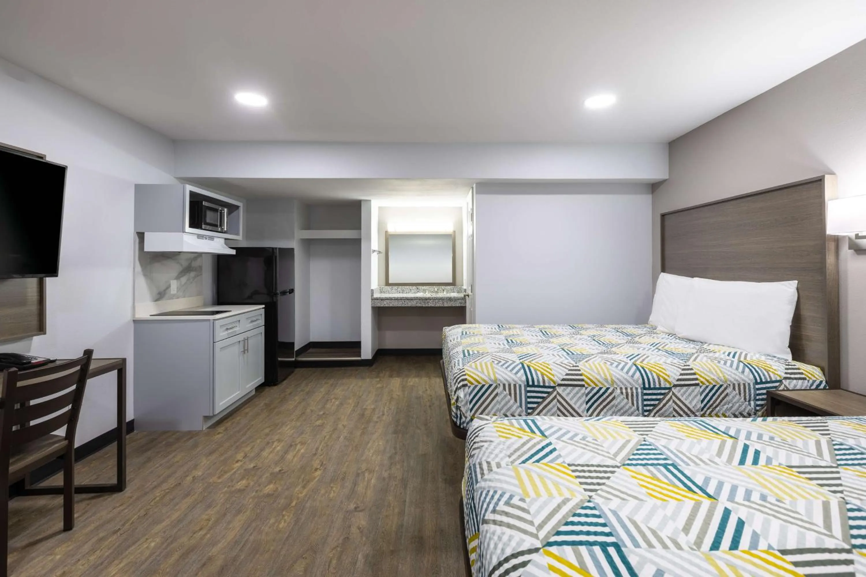 Bedroom, Bed in Studio 6 Hickory NC