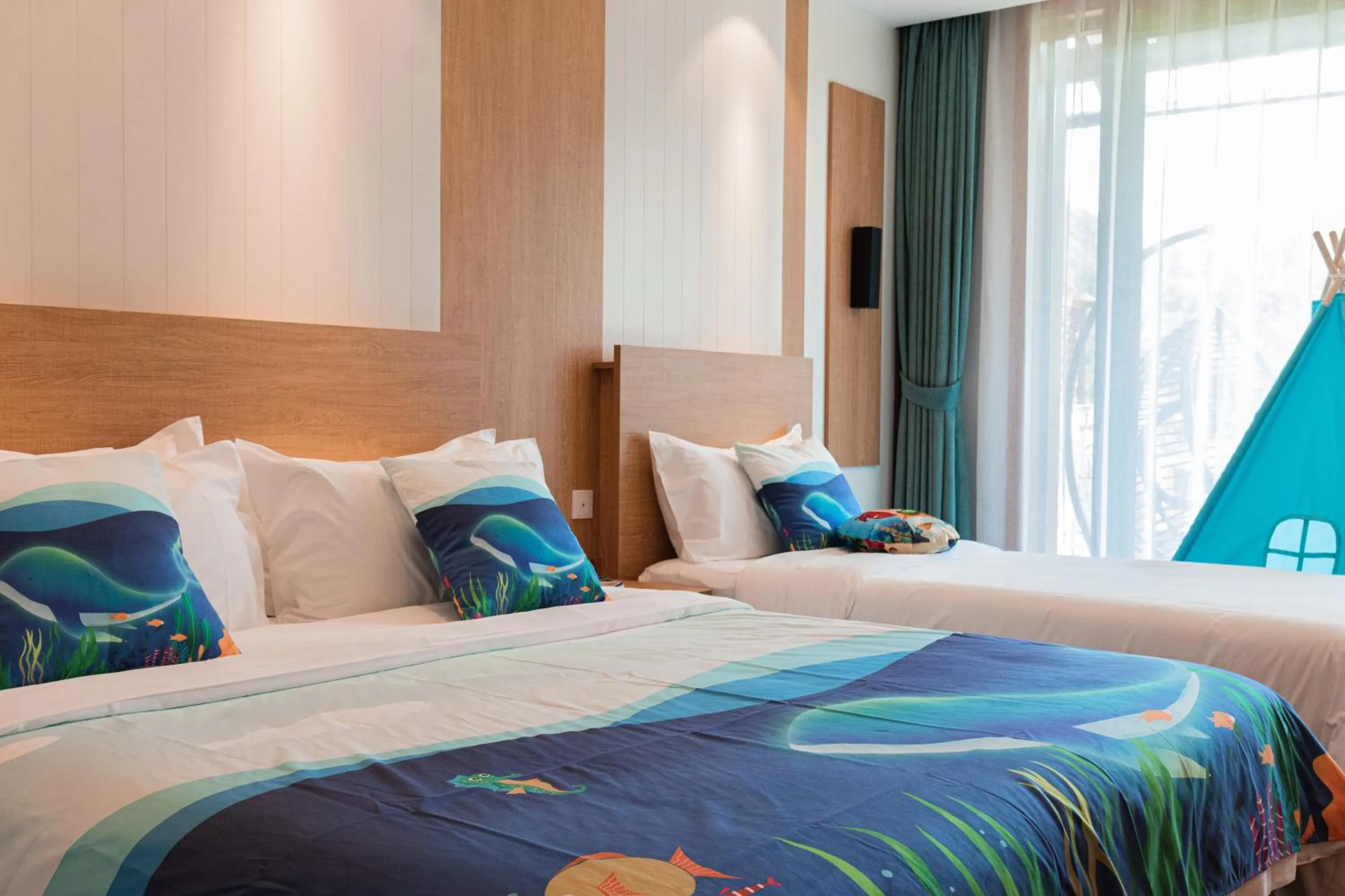 Bed in Nian hotel & resorts