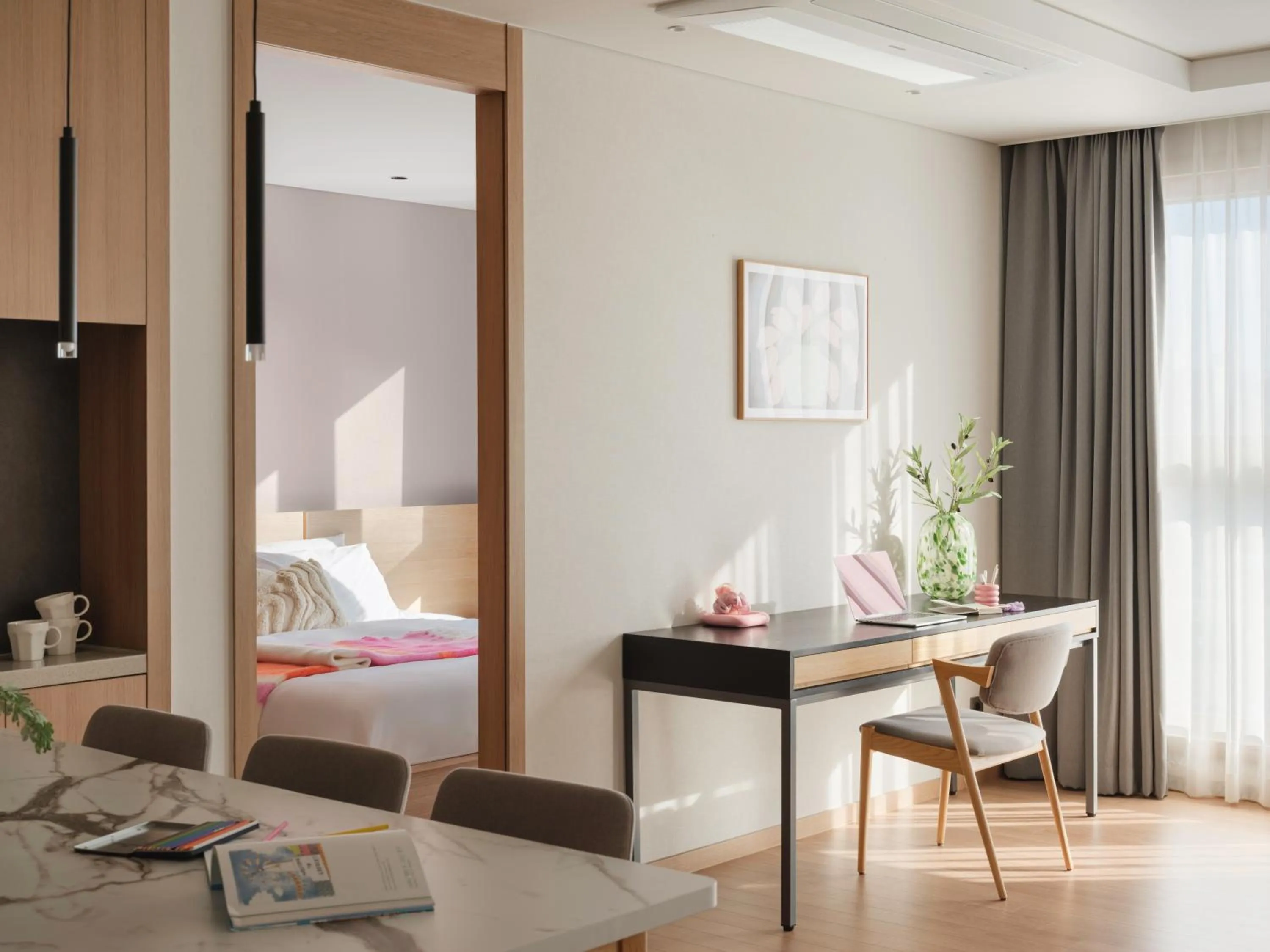 Living room, Bed in Le Collective Sokcho Central