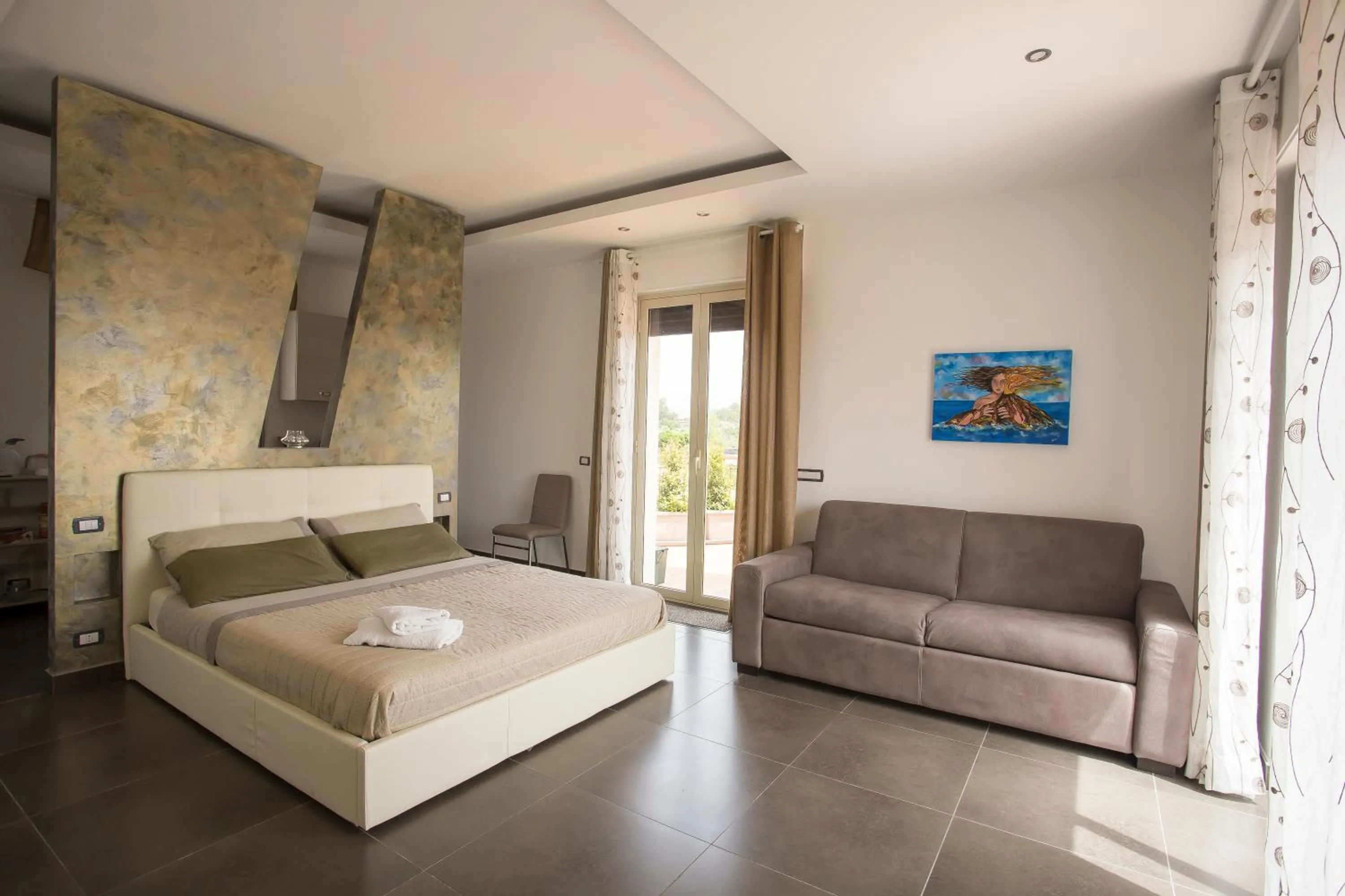 Bedroom, Bed in House Etna View