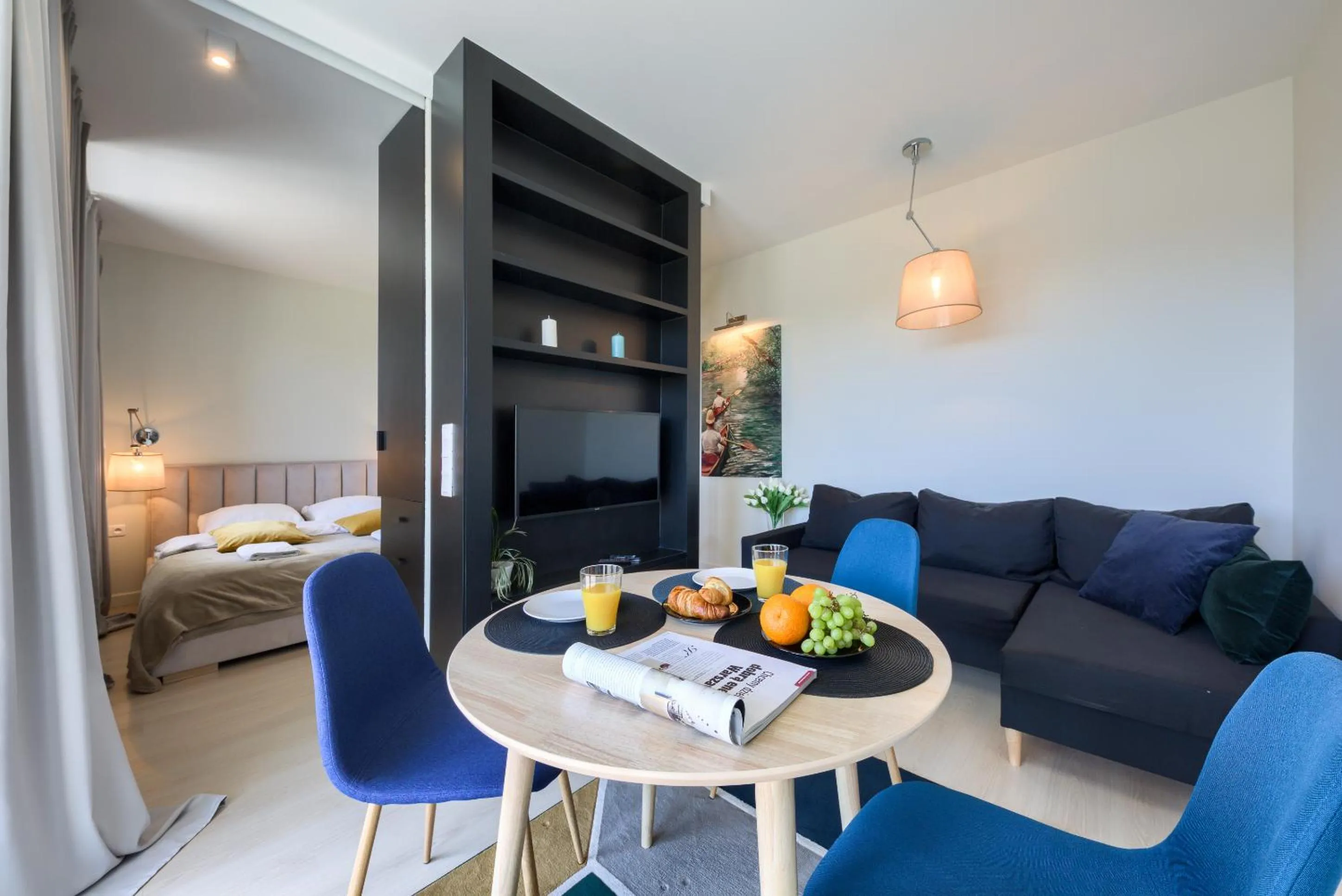 Living room, Bed in KaZou Residence