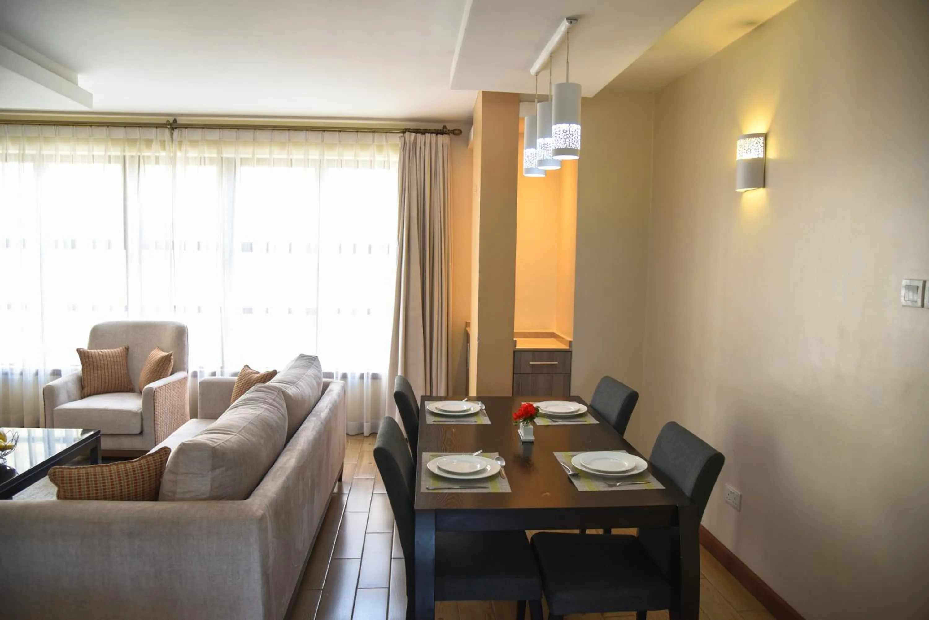 Dining area in Fedha Residences by Trianum