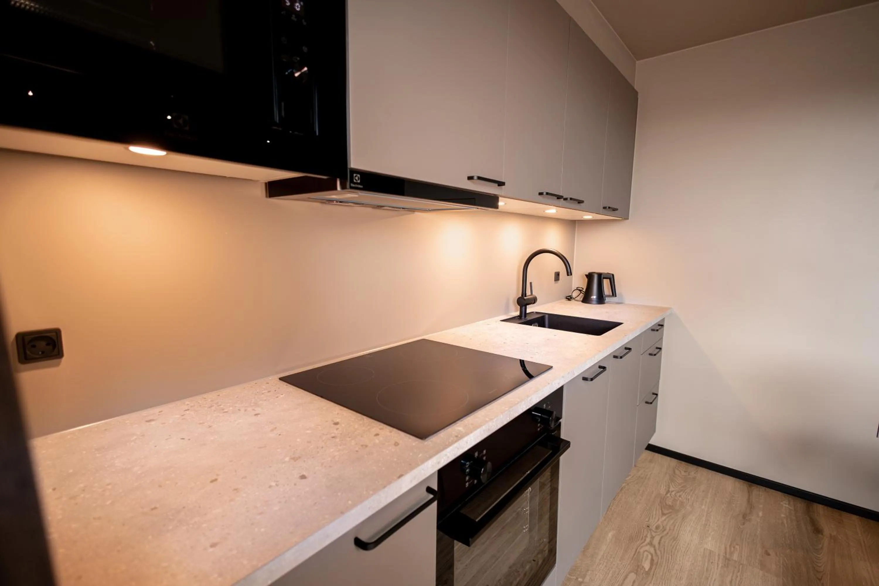 Kitchen or kitchenette in Hotel Melfarhus