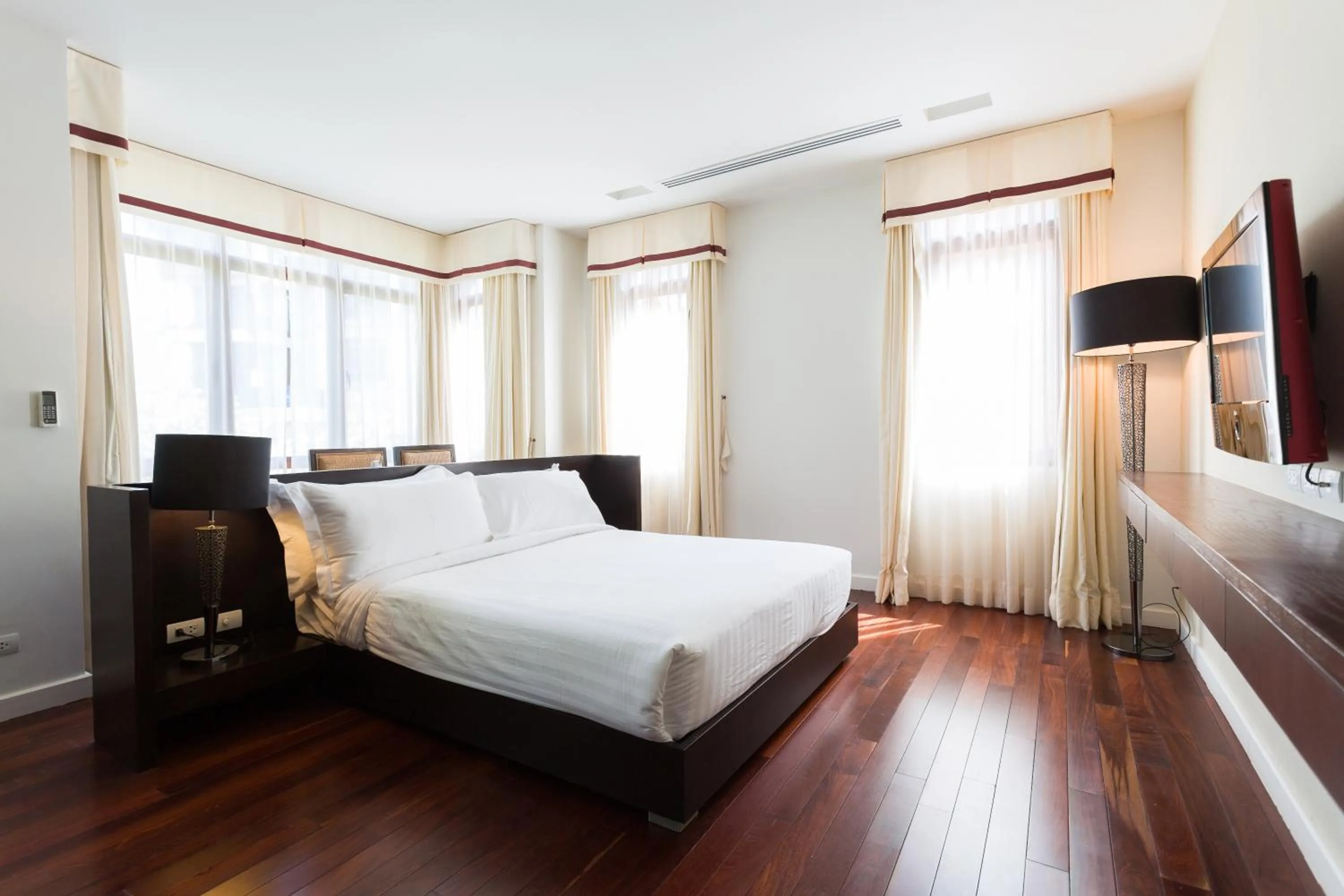 Bedroom, Bed in Amatapura Beachfront Villa 15, SHA Certified