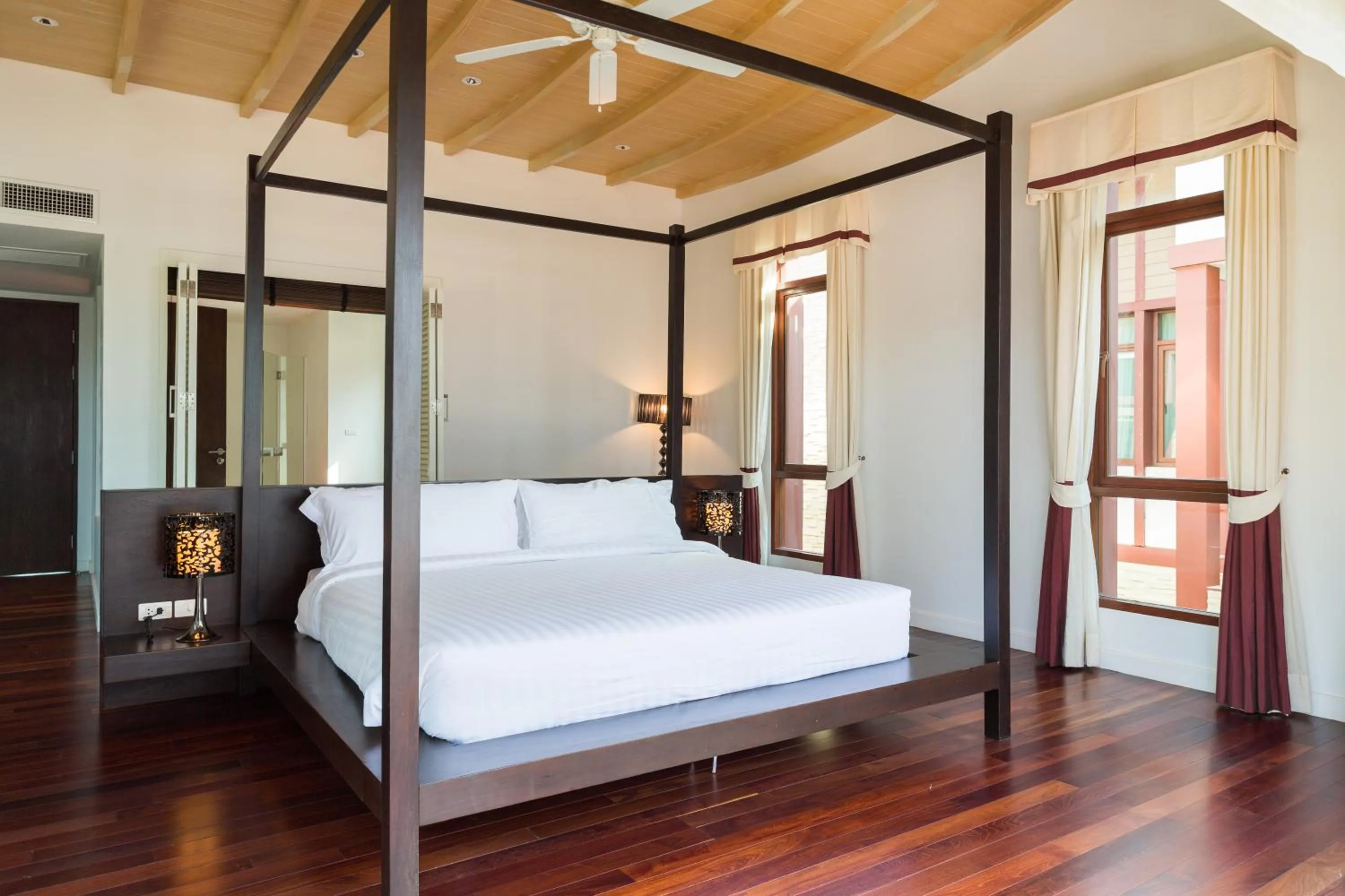 Bedroom, Bed in Amatapura Beachfront Villa 15, SHA Certified