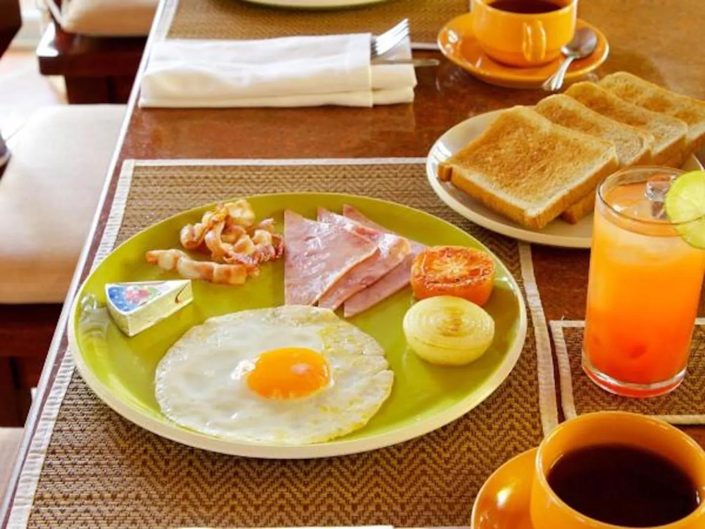 American breakfast in Amatapura Beachfront Villa 15, SHA Certified