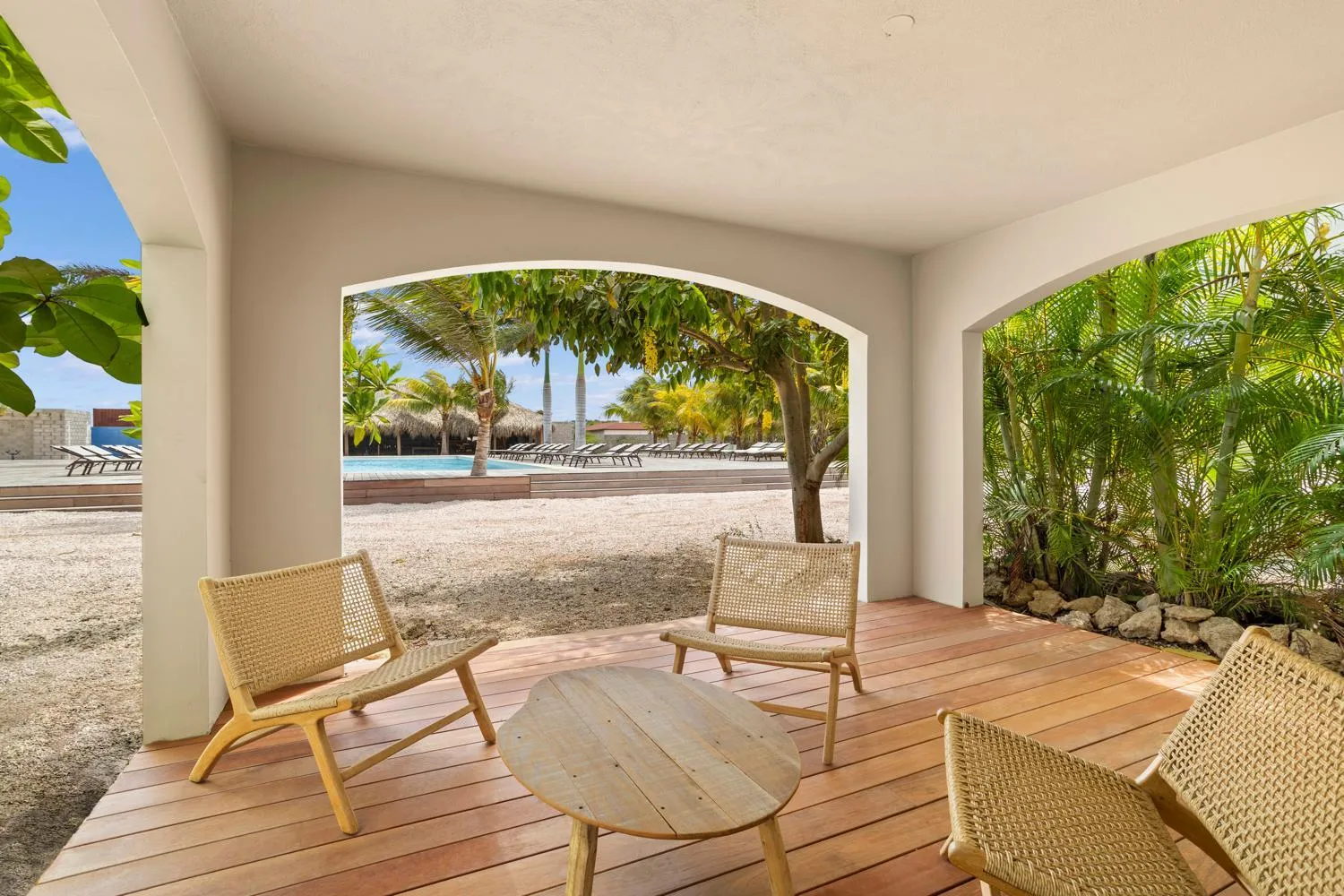 Patio in Sorobon Bay Hotel