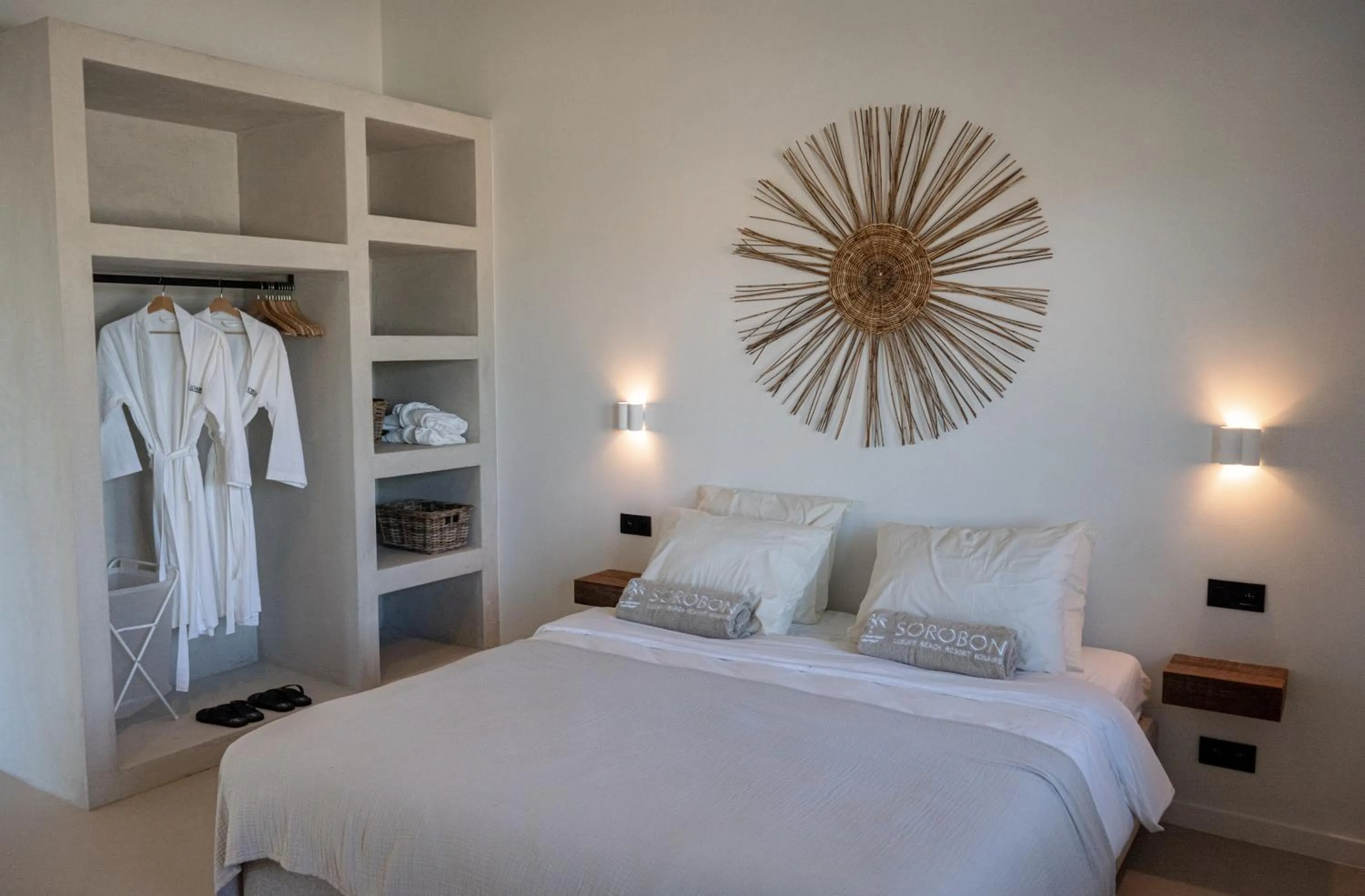 Bed in Sorobon Bay Hotel