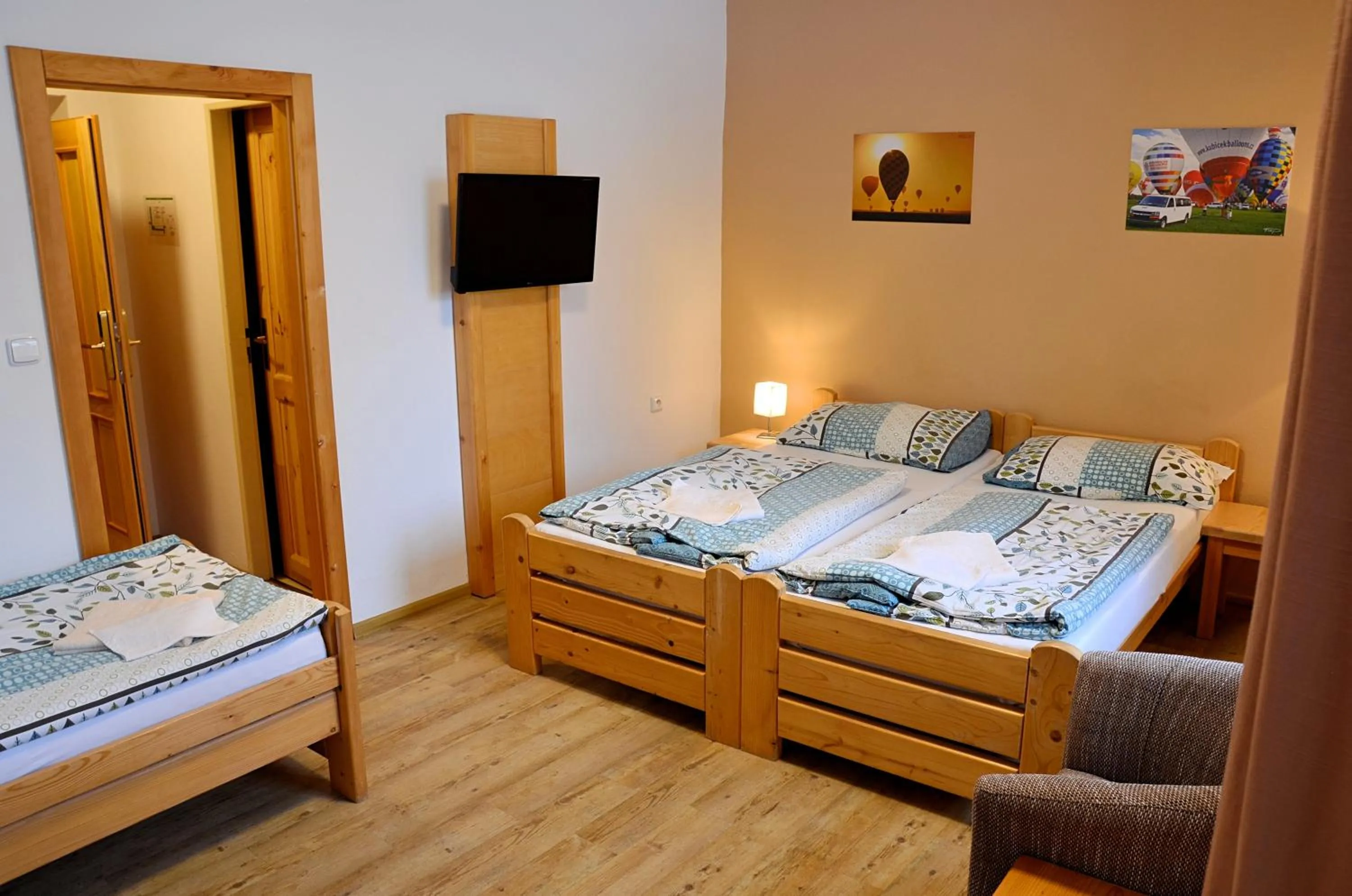 Bedroom, Bed in Balónový hotel a pivovar Radešín