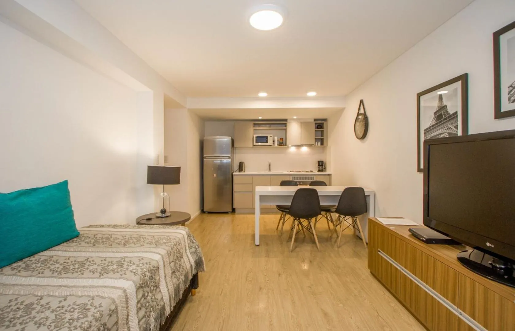 Living room, Bed in Pacifico Apartamentos