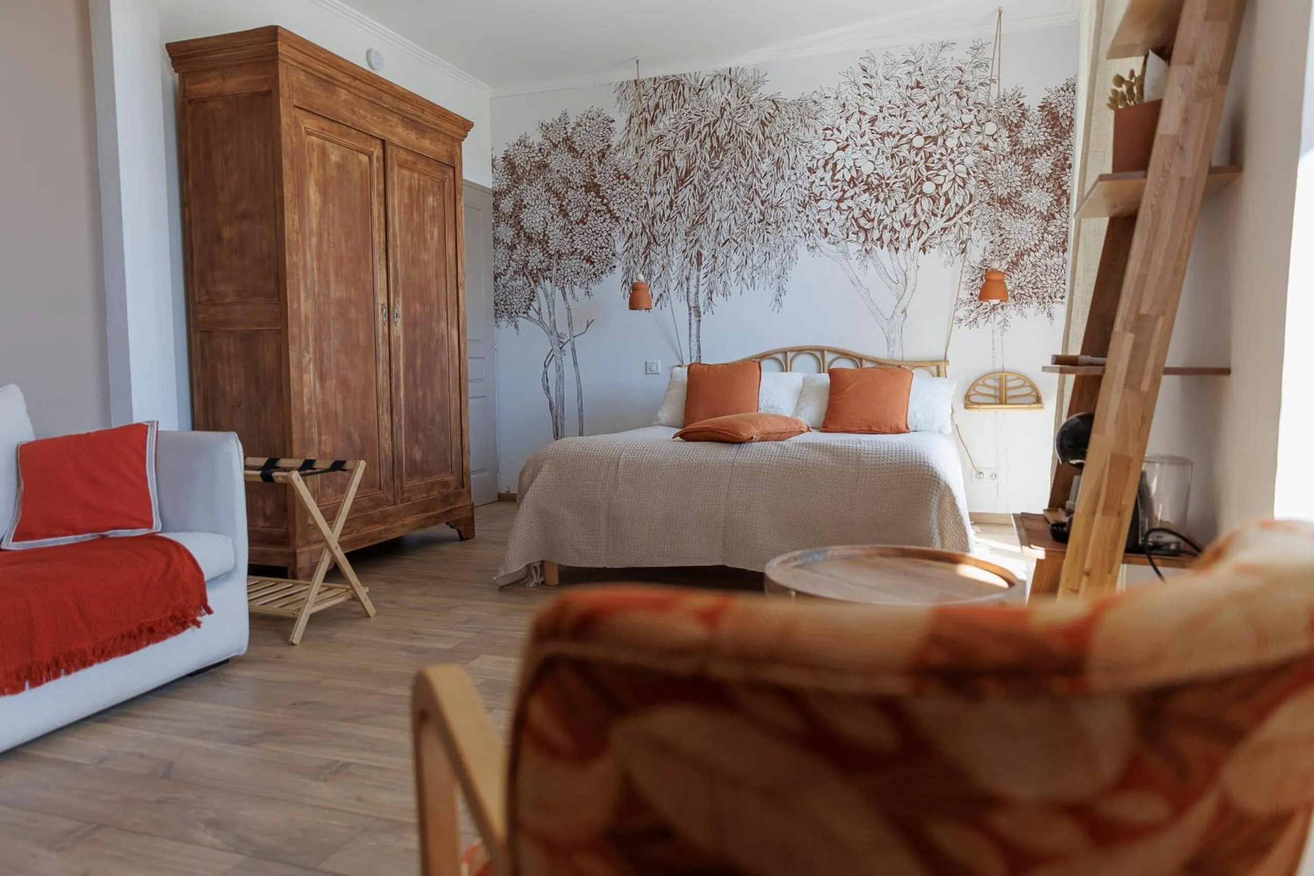 Bed in CHAMBRES D'HÔTES L'Oréliane en Provence Adults Only