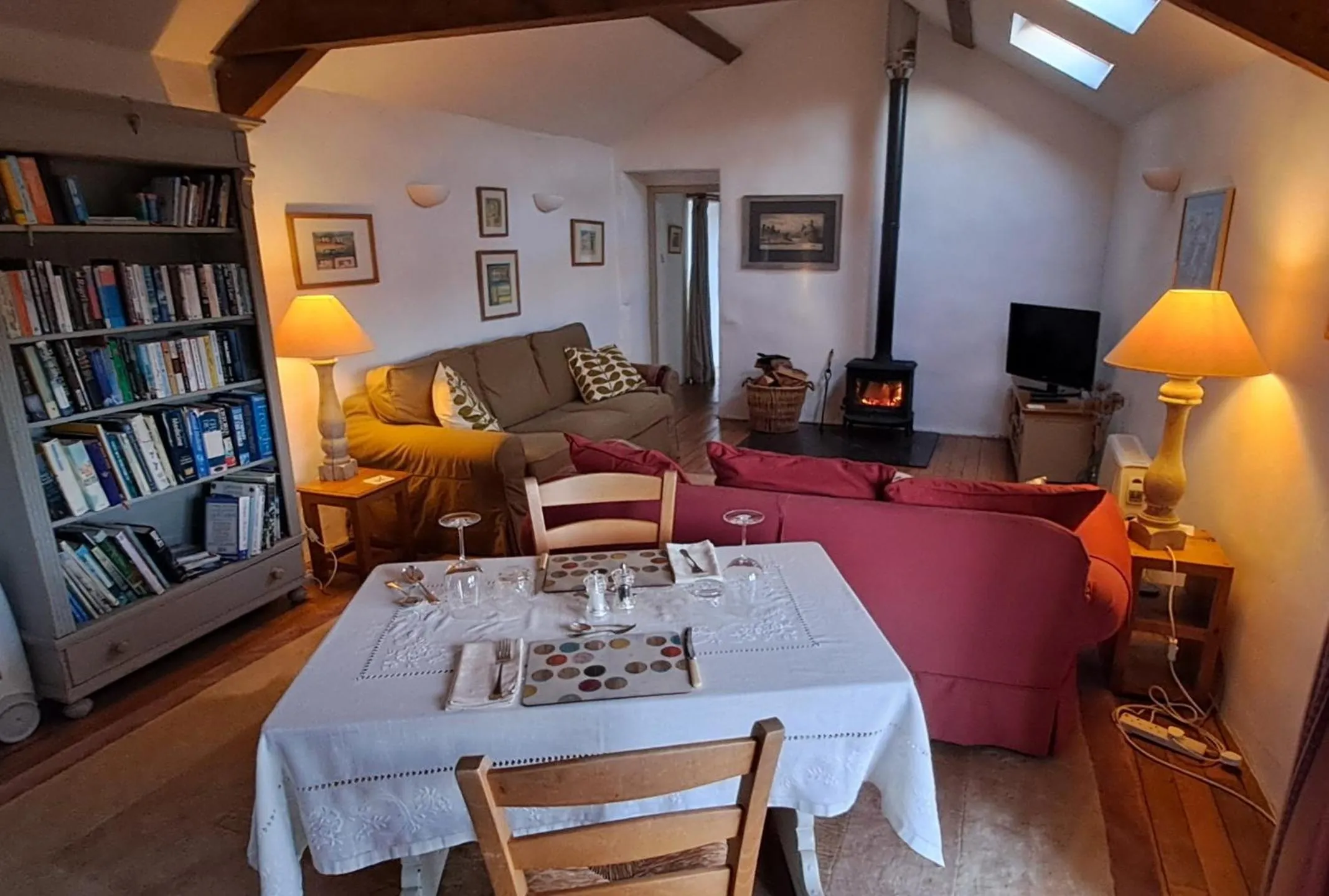 Living room in Bryn Teg Barn