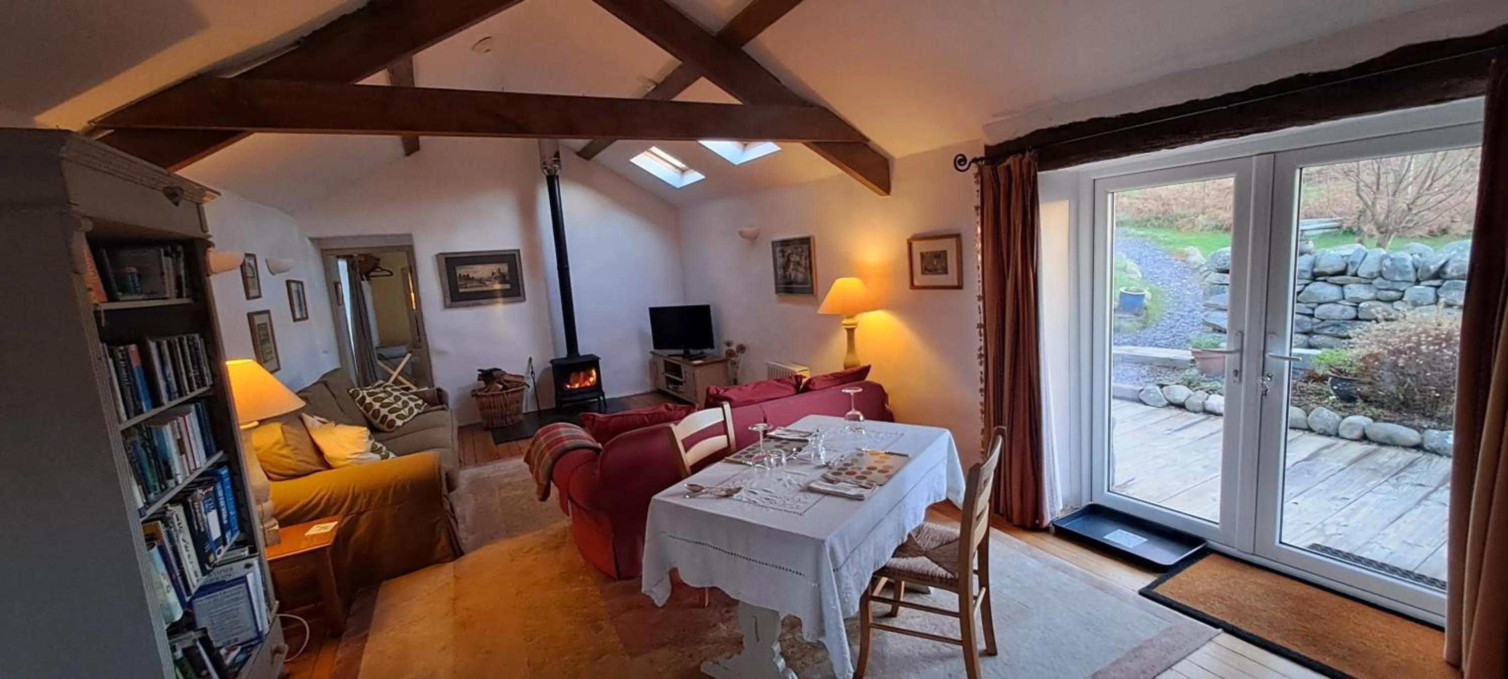 Living room in Bryn Teg Barn