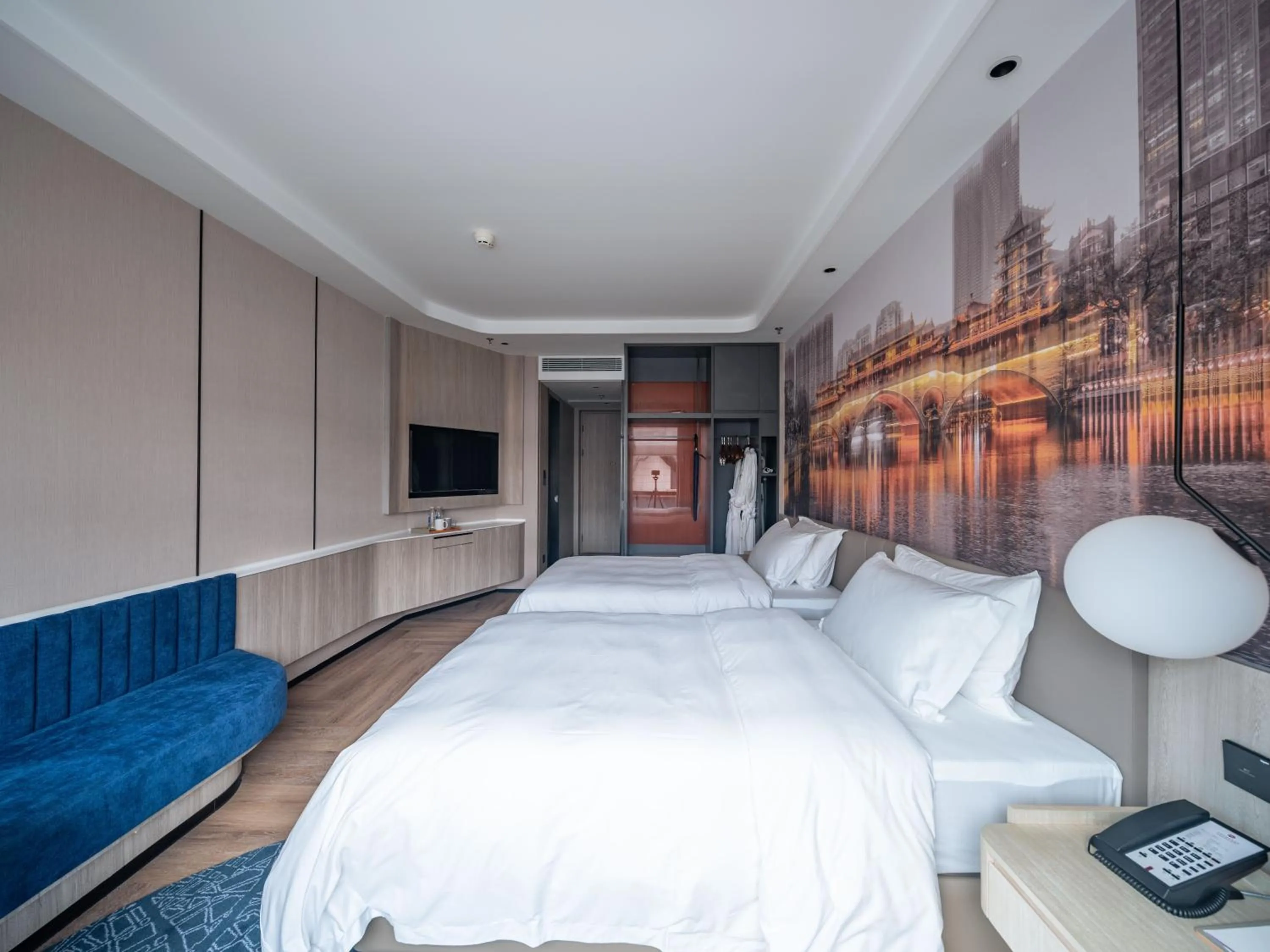 Bed in Tianfu Joyhub Cheer Hotel