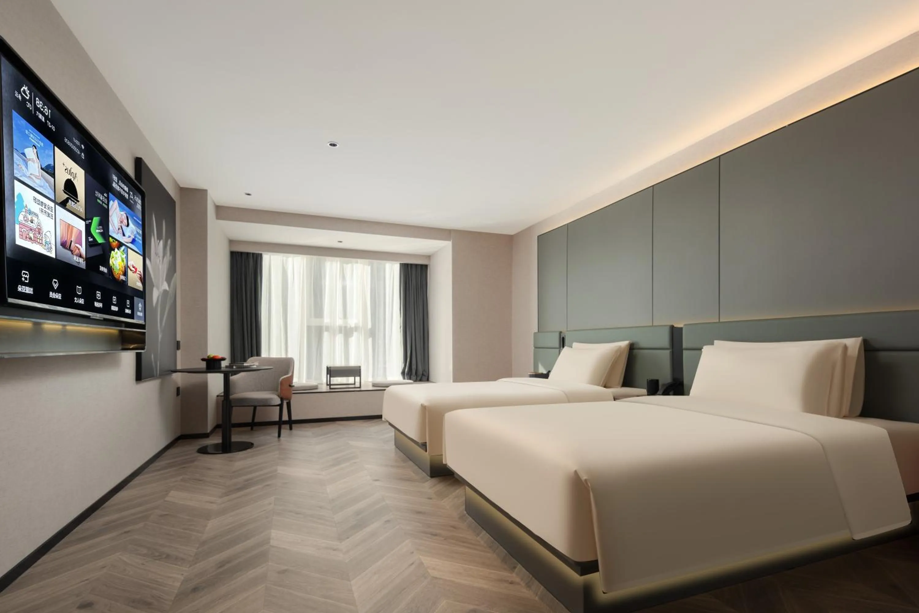 Bed in Atour S Hotel Hangzhou Xixi Gudun Road