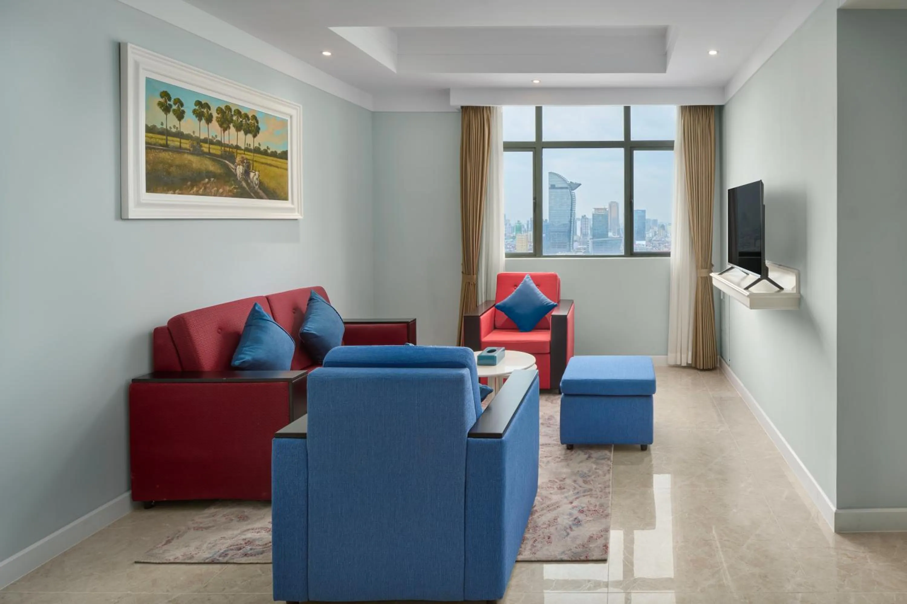 Living room in Wyndham Grand Phnom Penh Capital