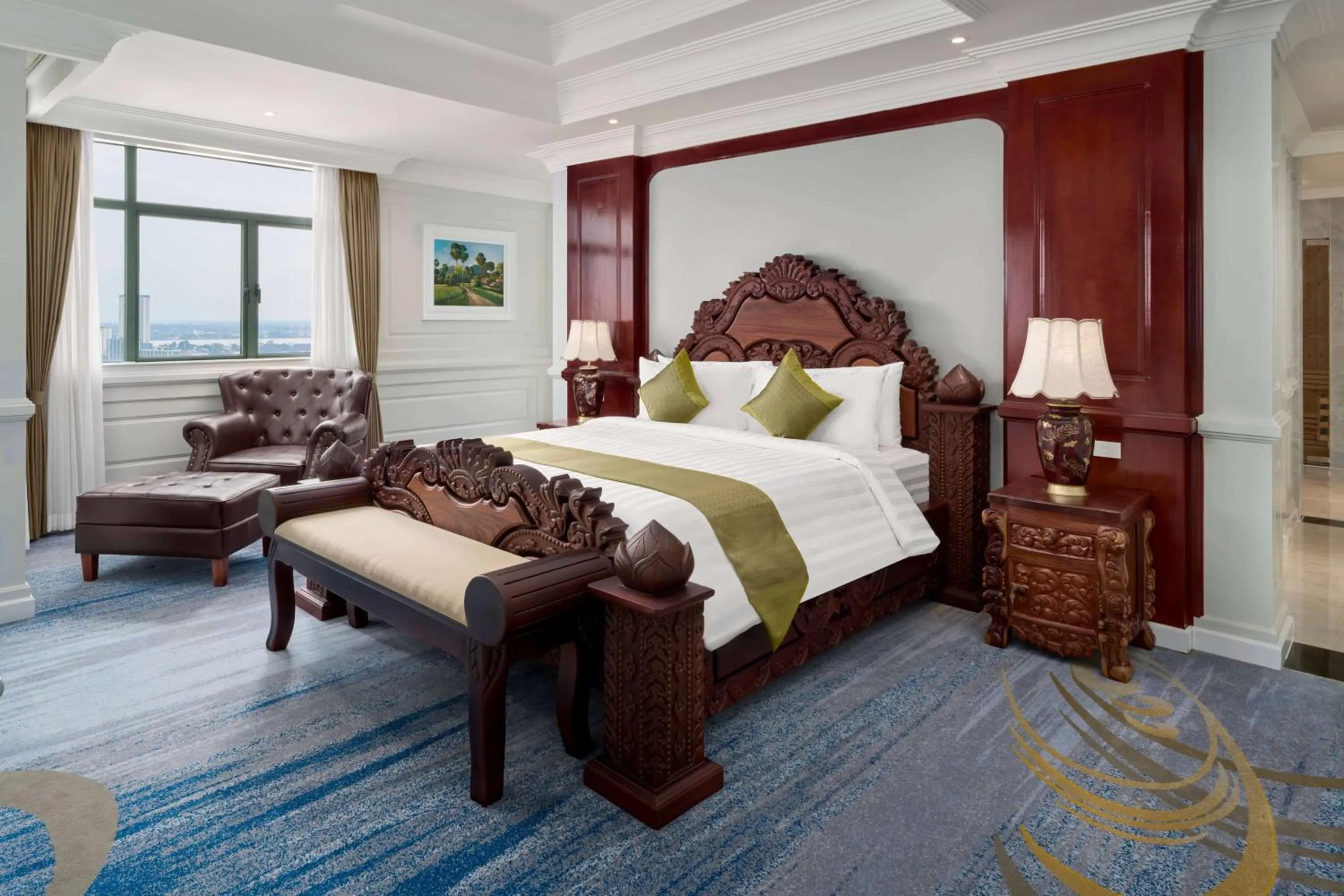 Bed in Wyndham Grand Phnom Penh Capital