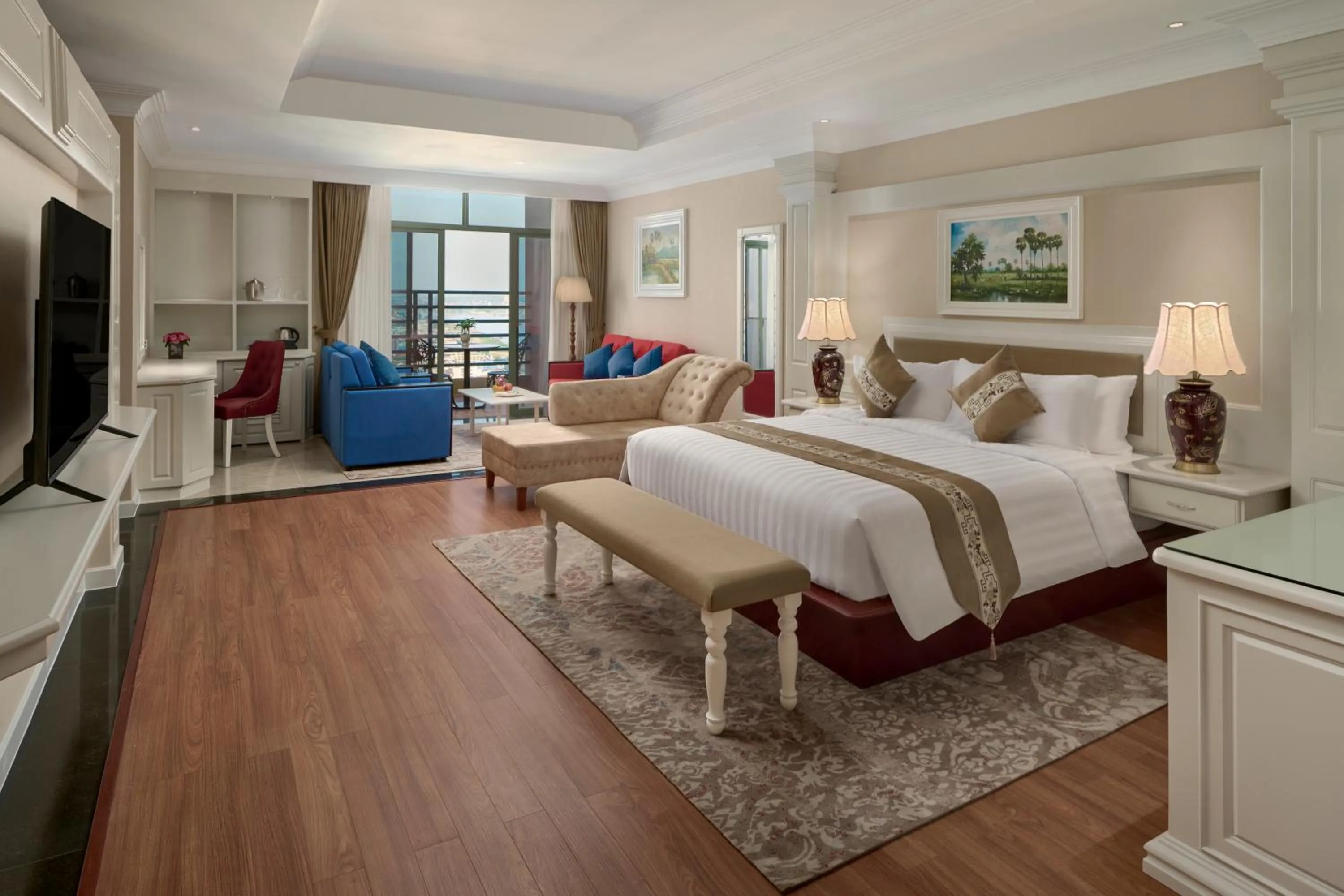 Bed in Wyndham Grand Phnom Penh Capital