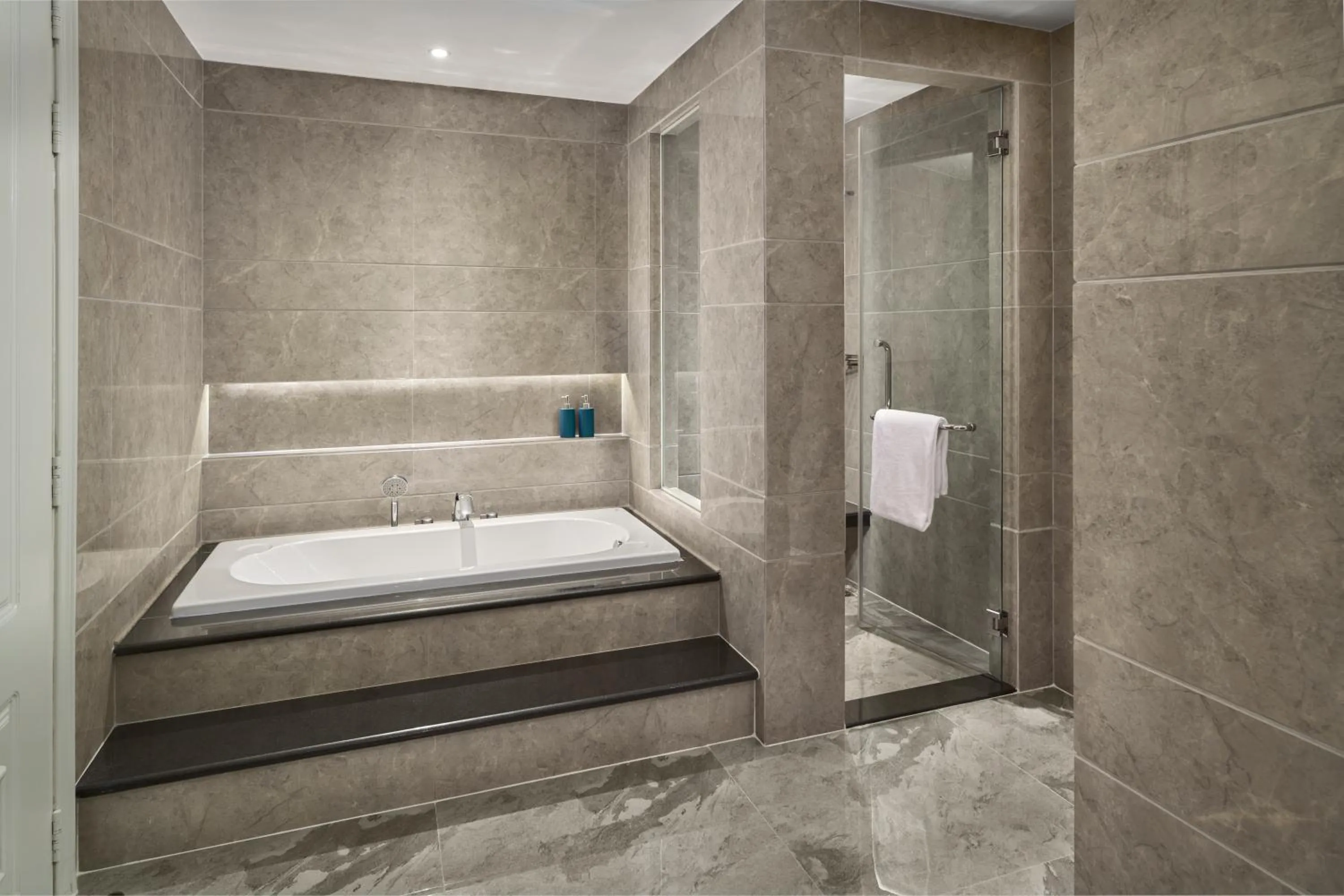 Bathroom, Bed in Wyndham Grand Phnom Penh Capital