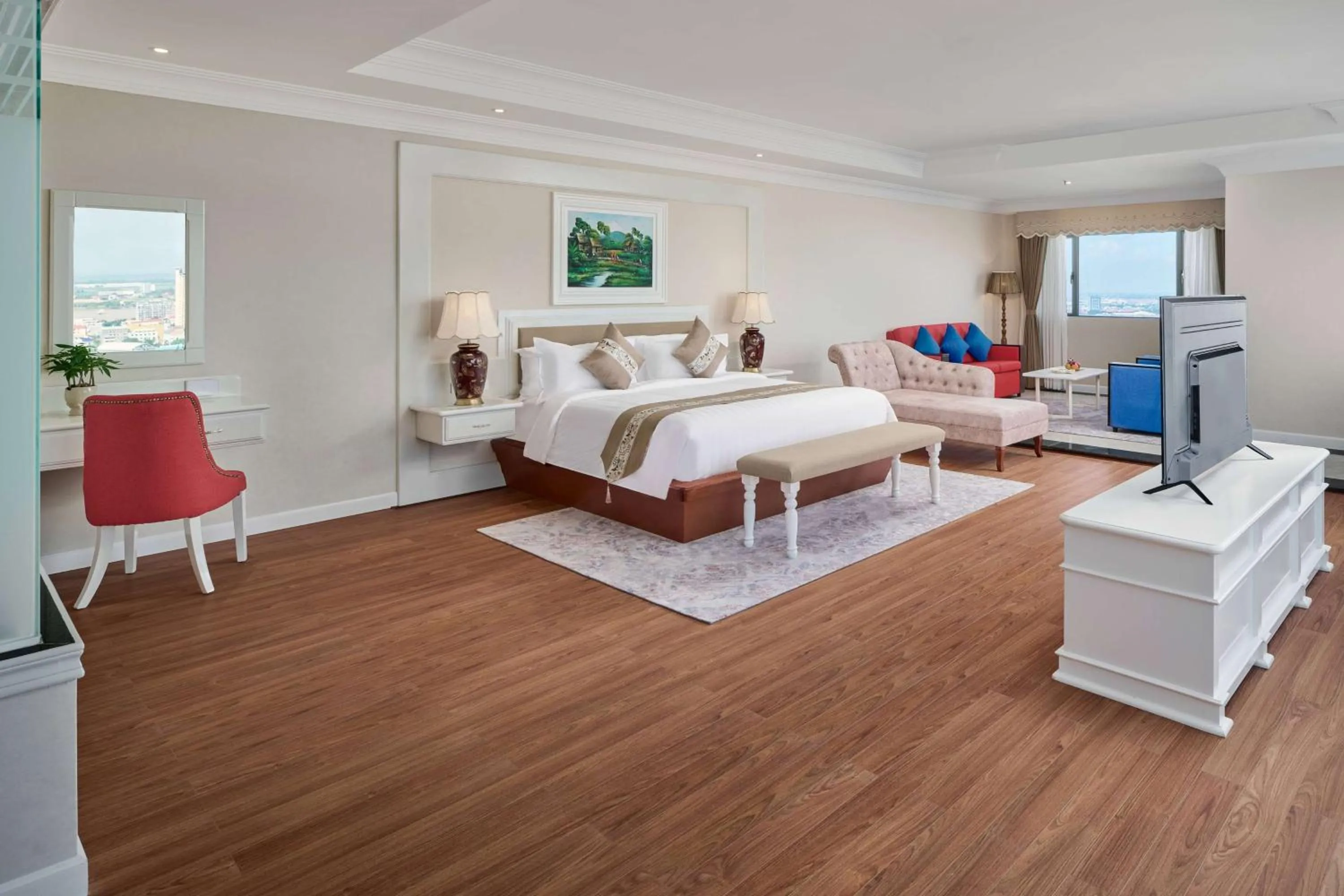 Bed in Wyndham Grand Phnom Penh Capital