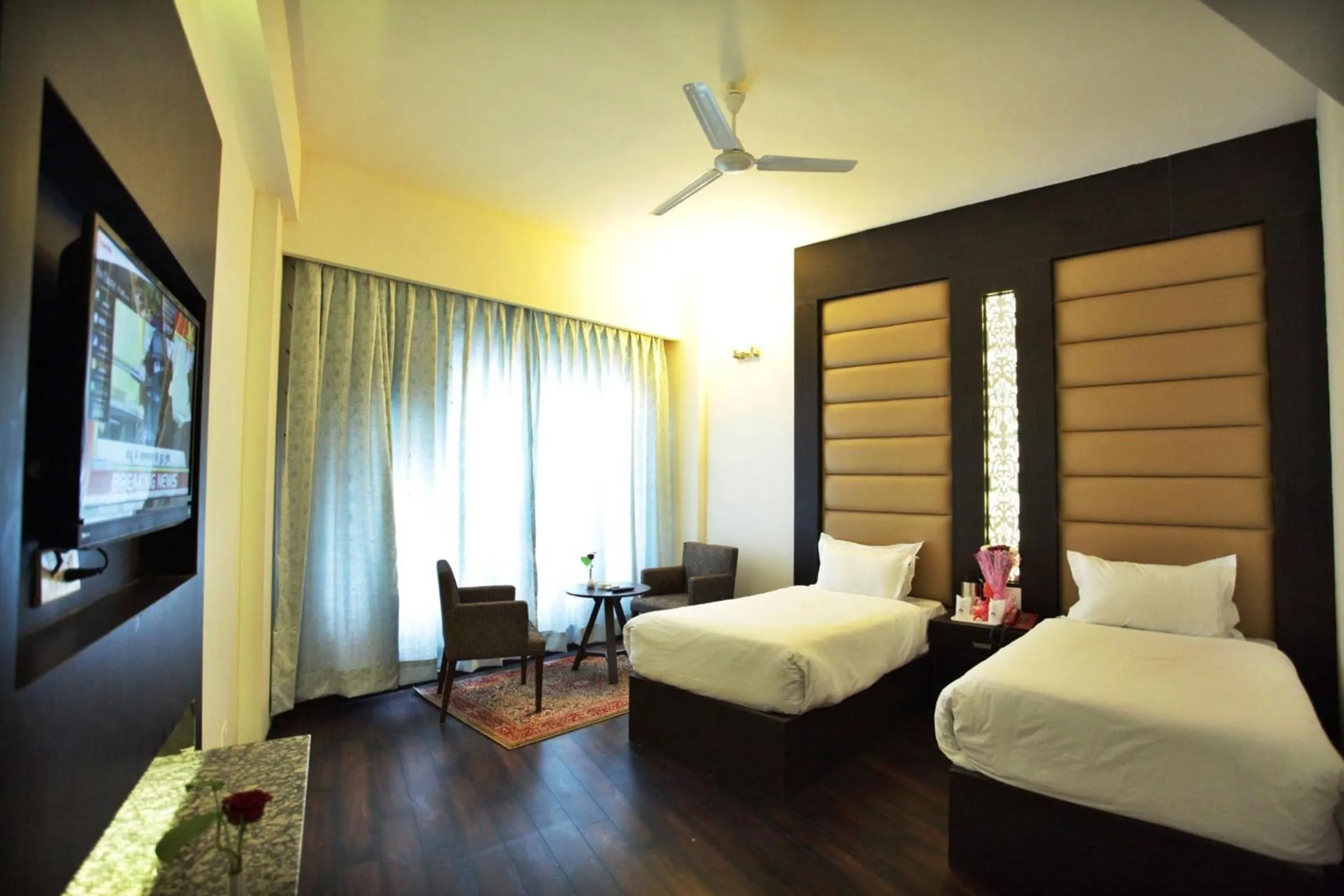 Decorative detail, Bed in Lemon Tree Hotel, Katra