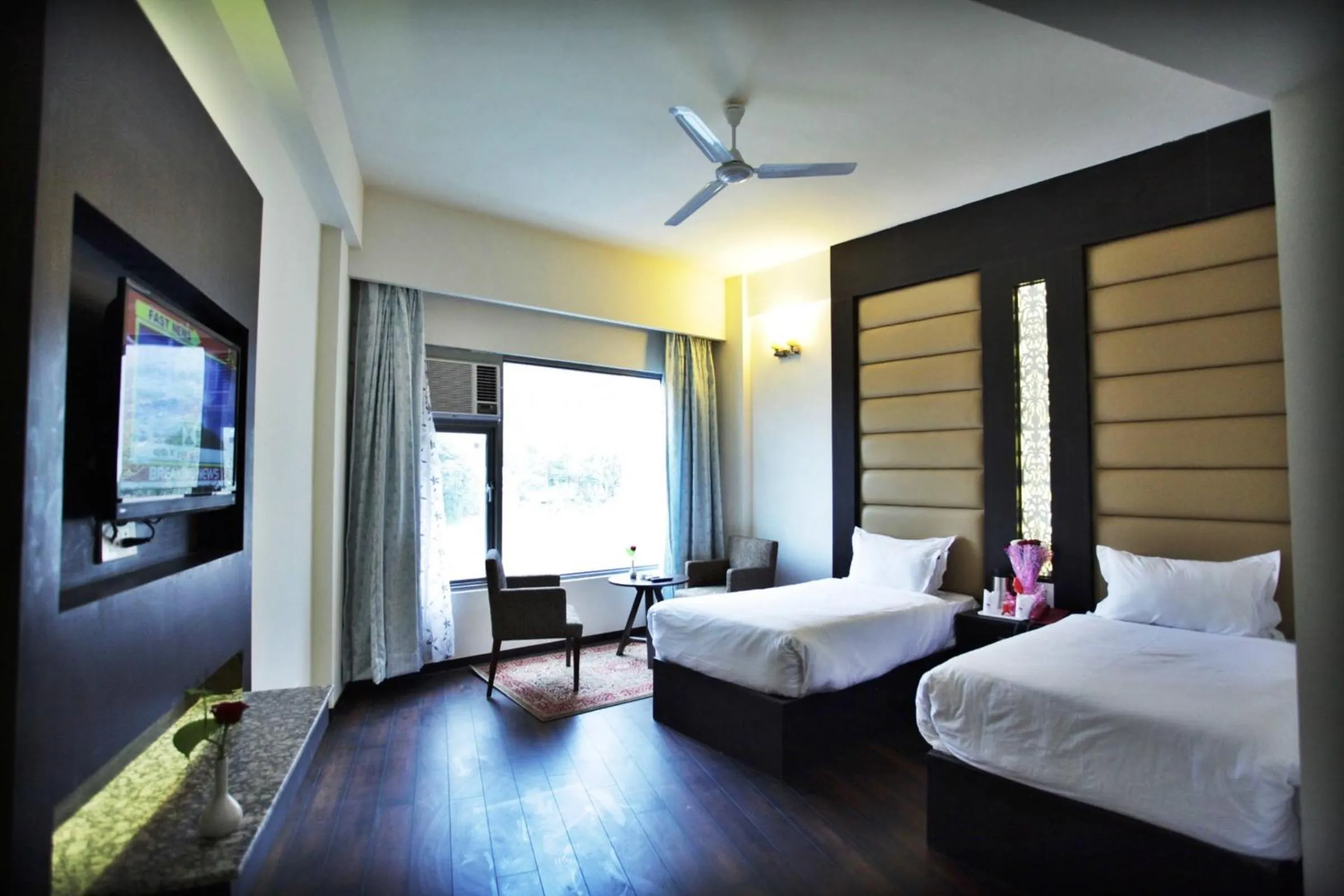 Decorative detail, Bed in Lemon Tree Hotel, Katra