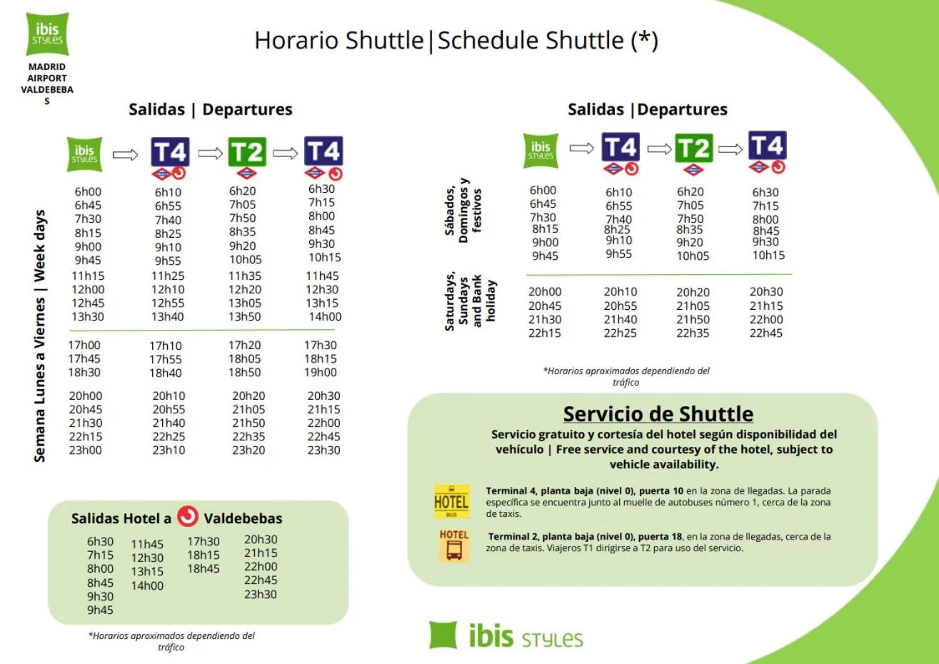 shuttle in Ibis Styles Madrid Airport Valdebebas