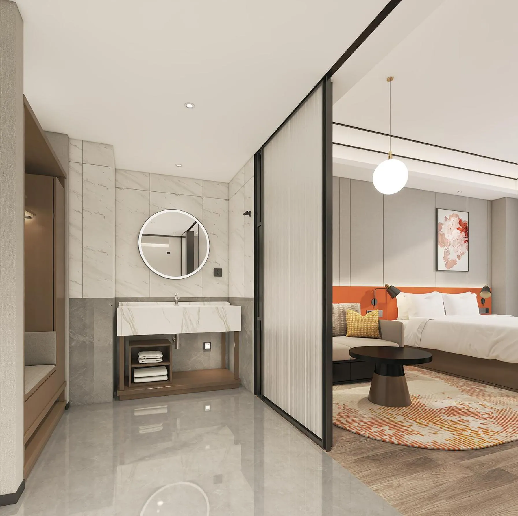 Toilet, Bed in Hilton Garden Inn Suzhou Kunshan