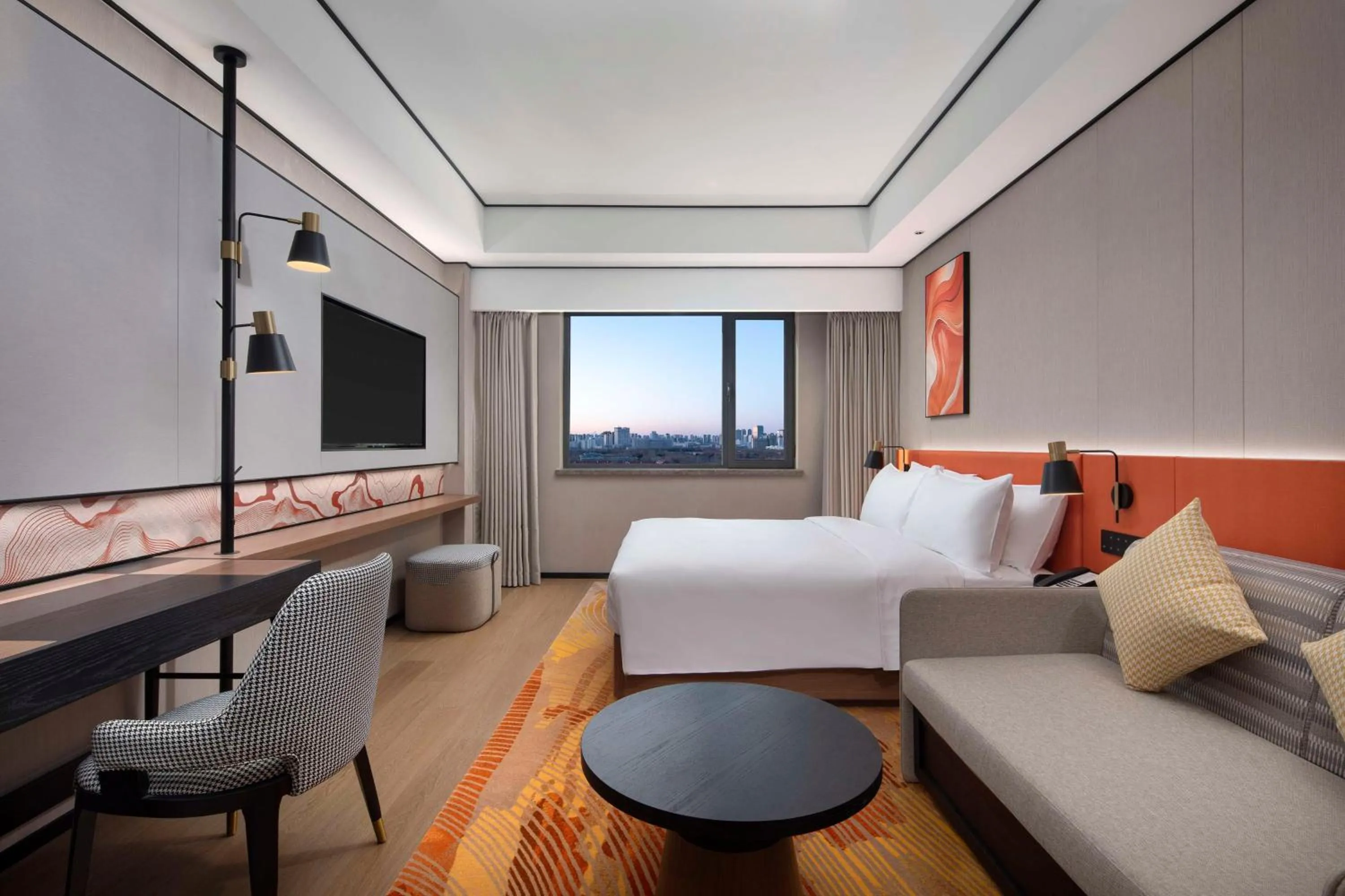 Bed in Hilton Garden Inn Tianjin Five Great Avenues