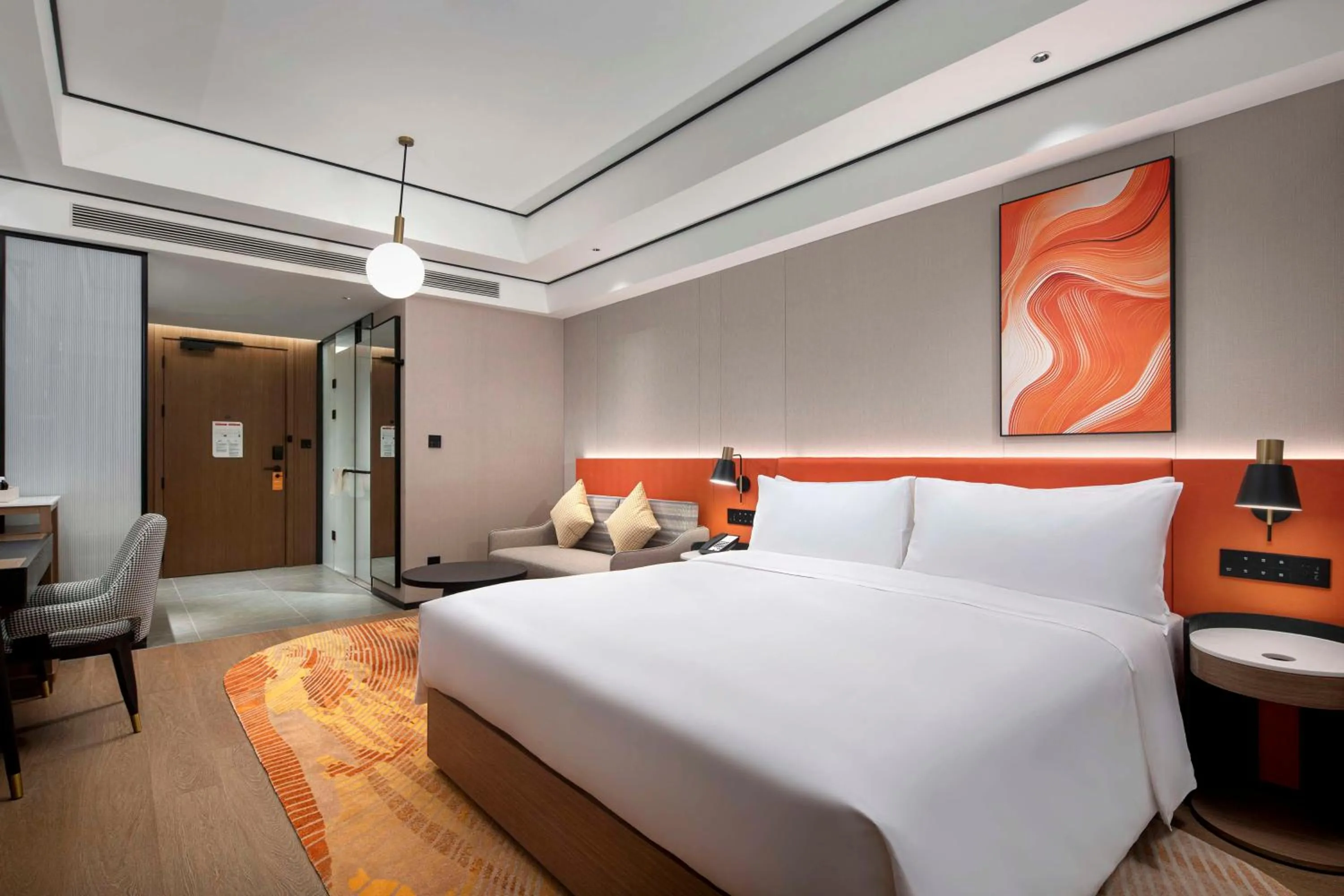 Bed in Hilton Garden Inn Tianjin Five Great Avenues